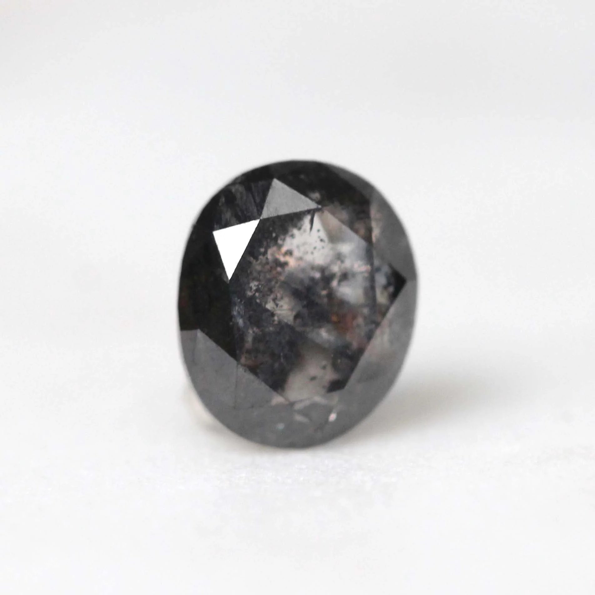 0.97 Carat Dark Oval Salt and Pepper Diamond for Custom Work - Inventory Code DSO097 - Image 3