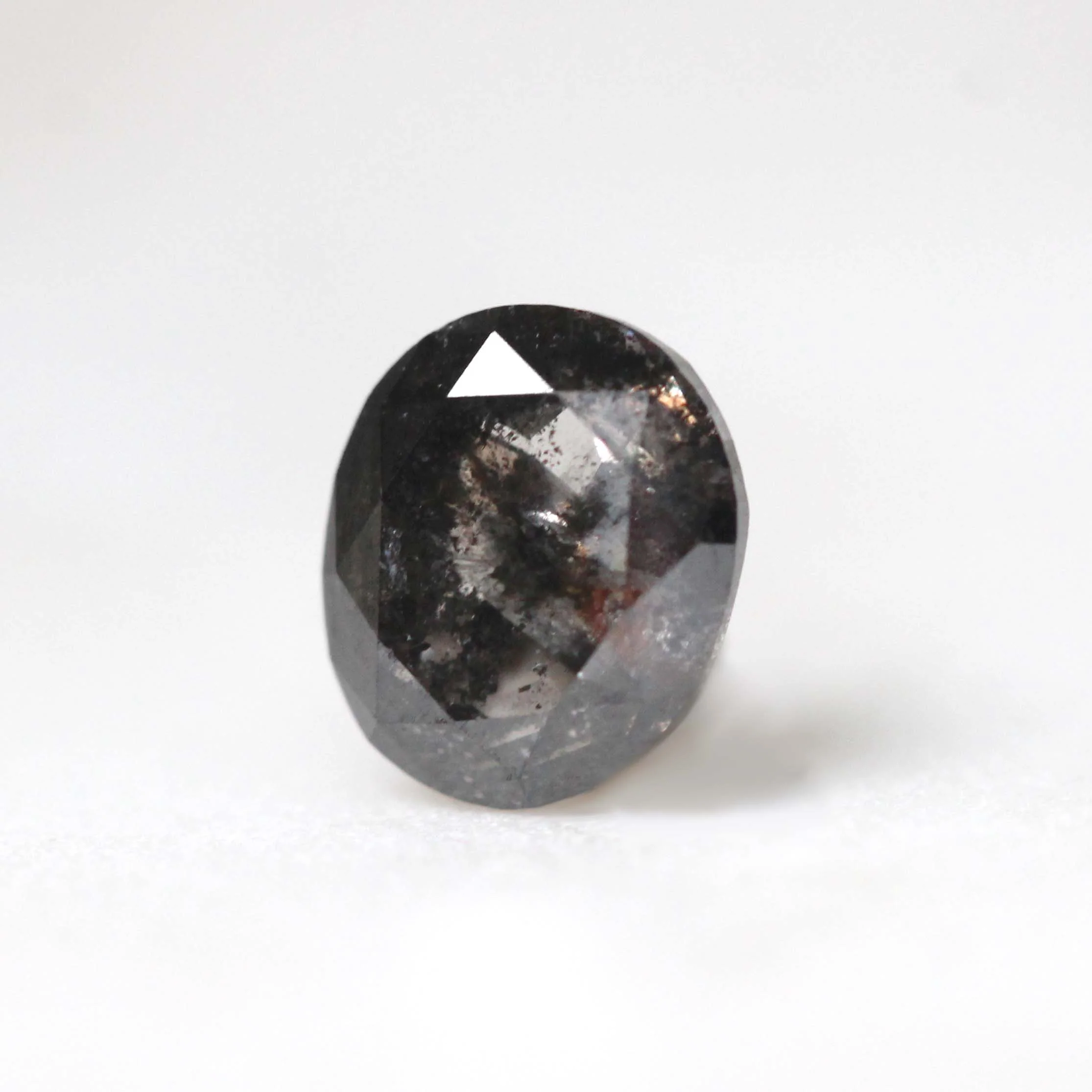 0.97 Carat Dark Oval Salt and Pepper Diamond for Custom Work - Inventory Code DSO097 - Image 4