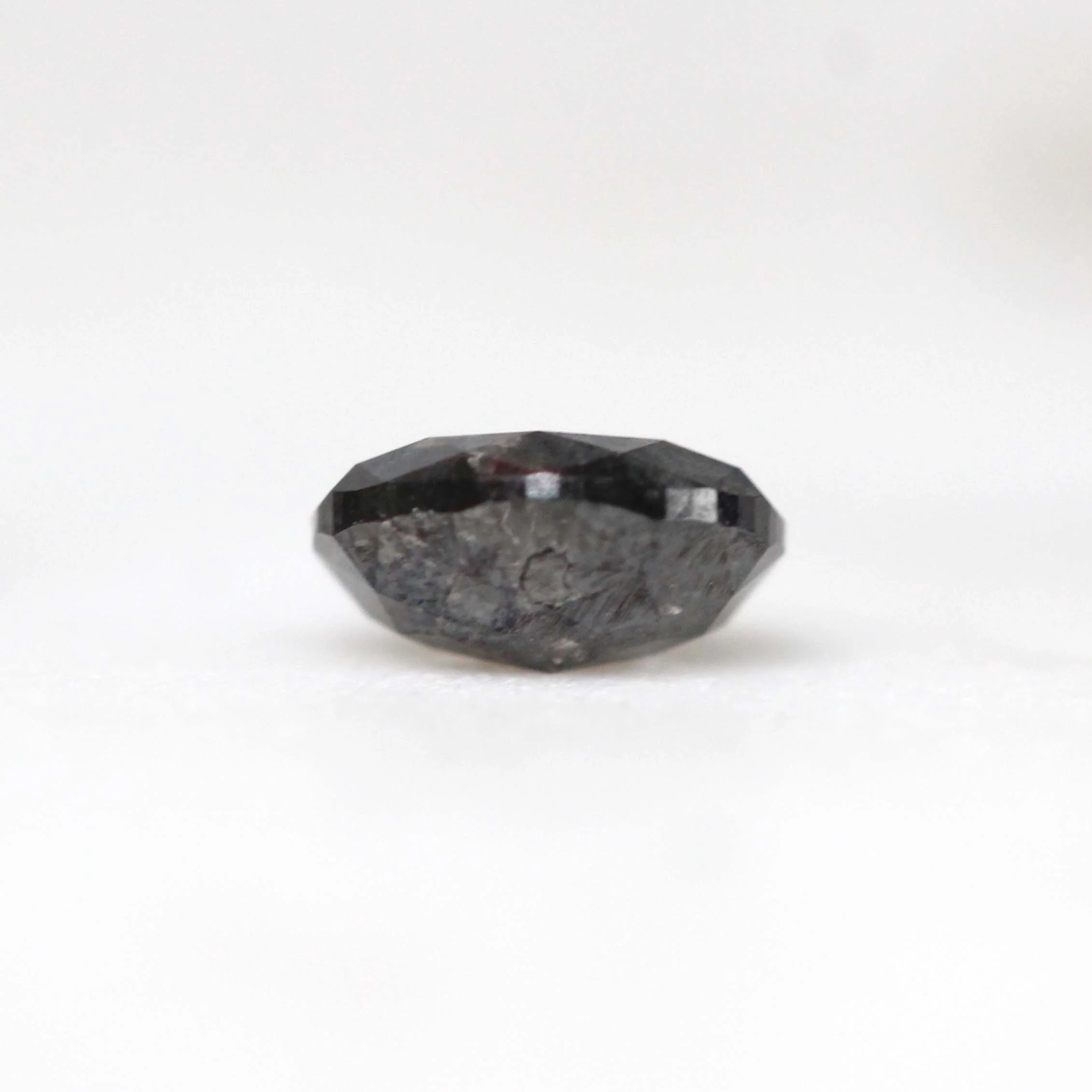0.97 Carat Dark Oval Salt and Pepper Diamond for Custom Work - Inventory Code DSO097 - Image 5