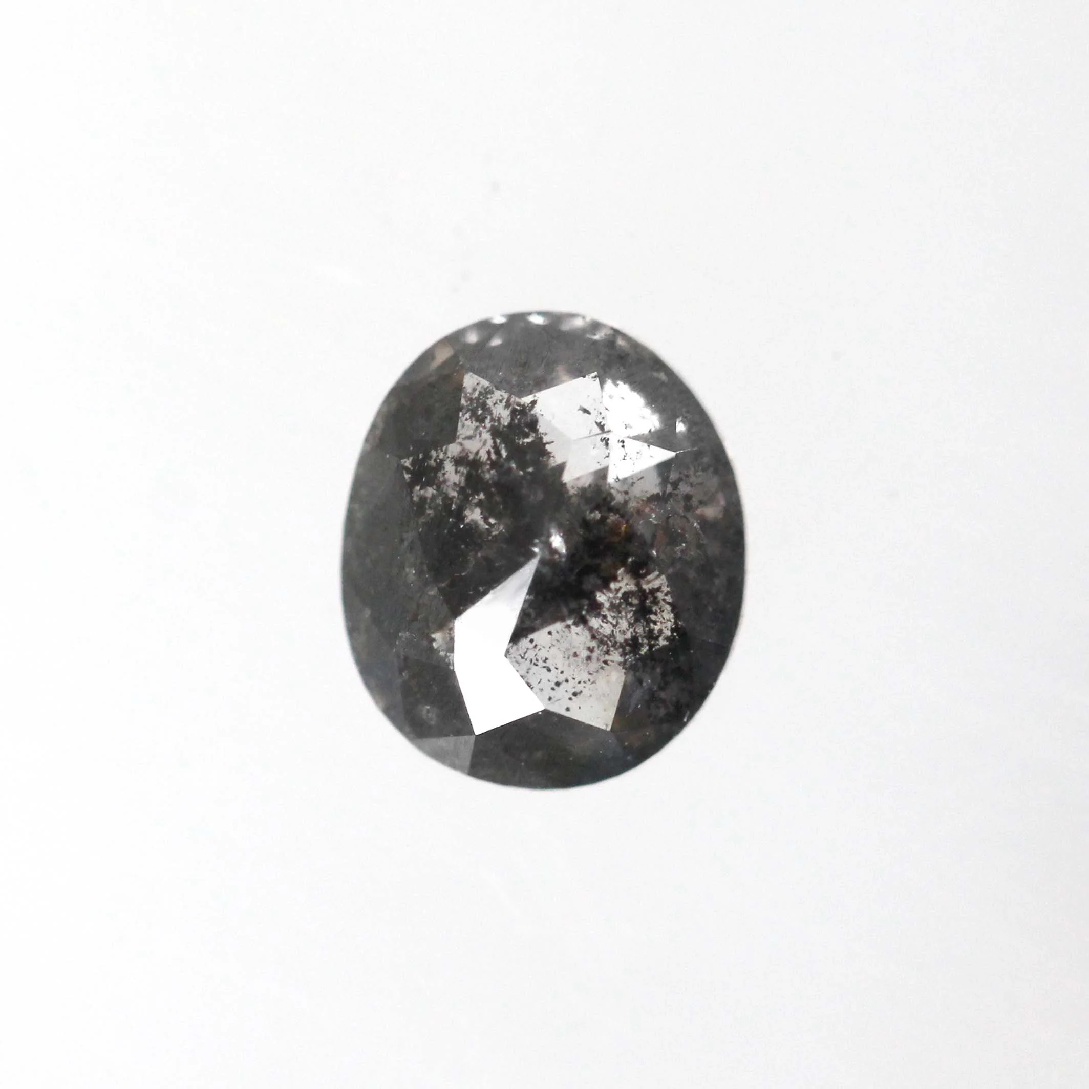 0.97 Carat Dark Oval Salt and Pepper Diamond for Custom Work - Inventory Code DSO097 - Image 6