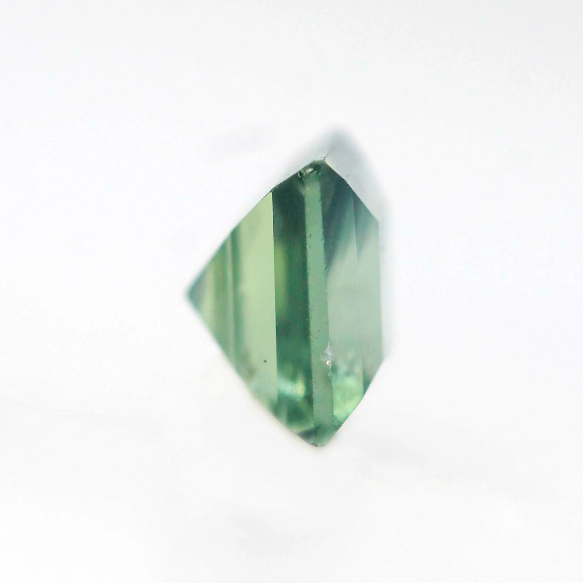 1.21 Carat Bicolor Teal Green Princess Cut Sapphire for Custom Work - Inventory Code GPS121 - Image 3