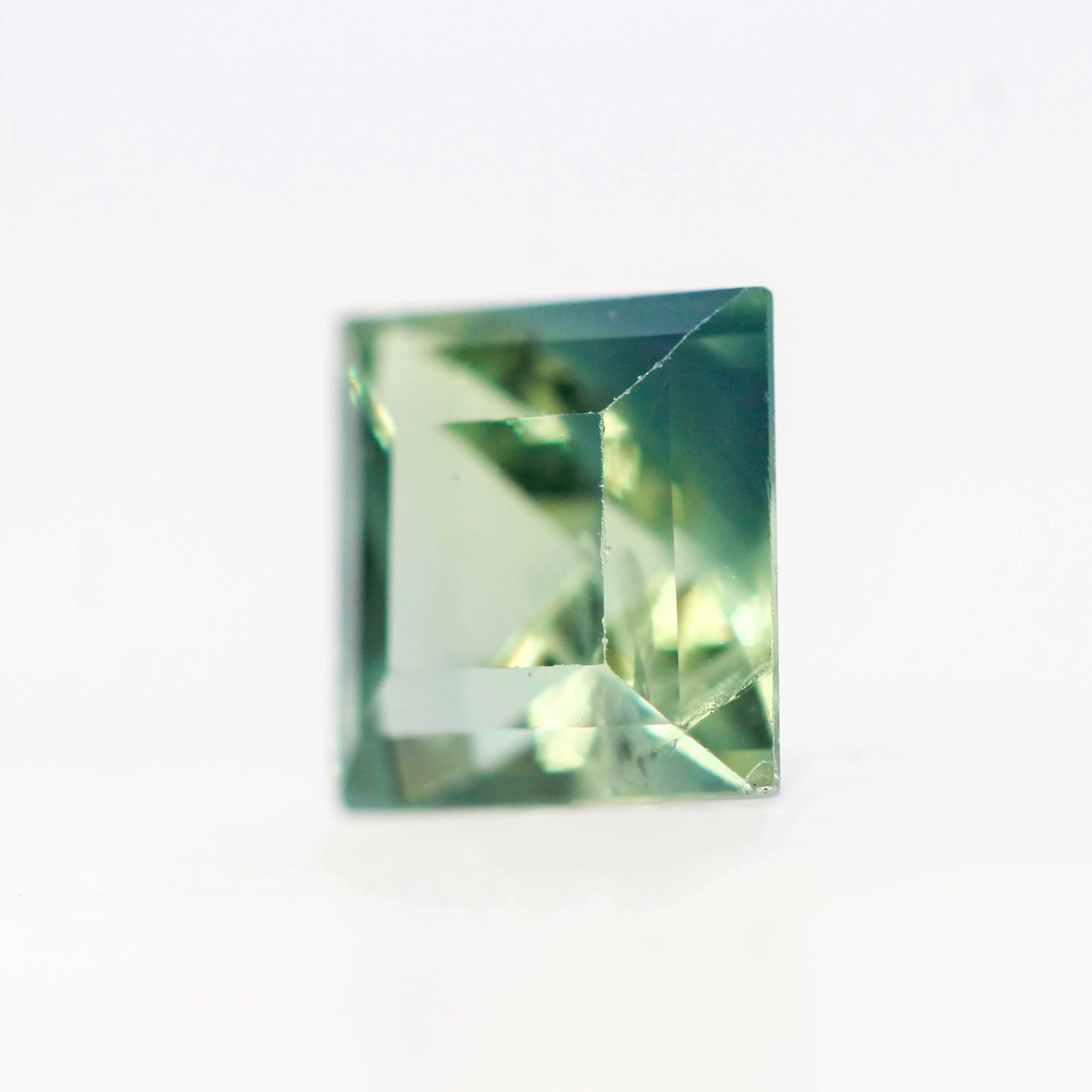 1.21 Carat Bicolor Teal Green Princess Cut Sapphire for Custom Work - Inventory Code GPS121 - Image 4