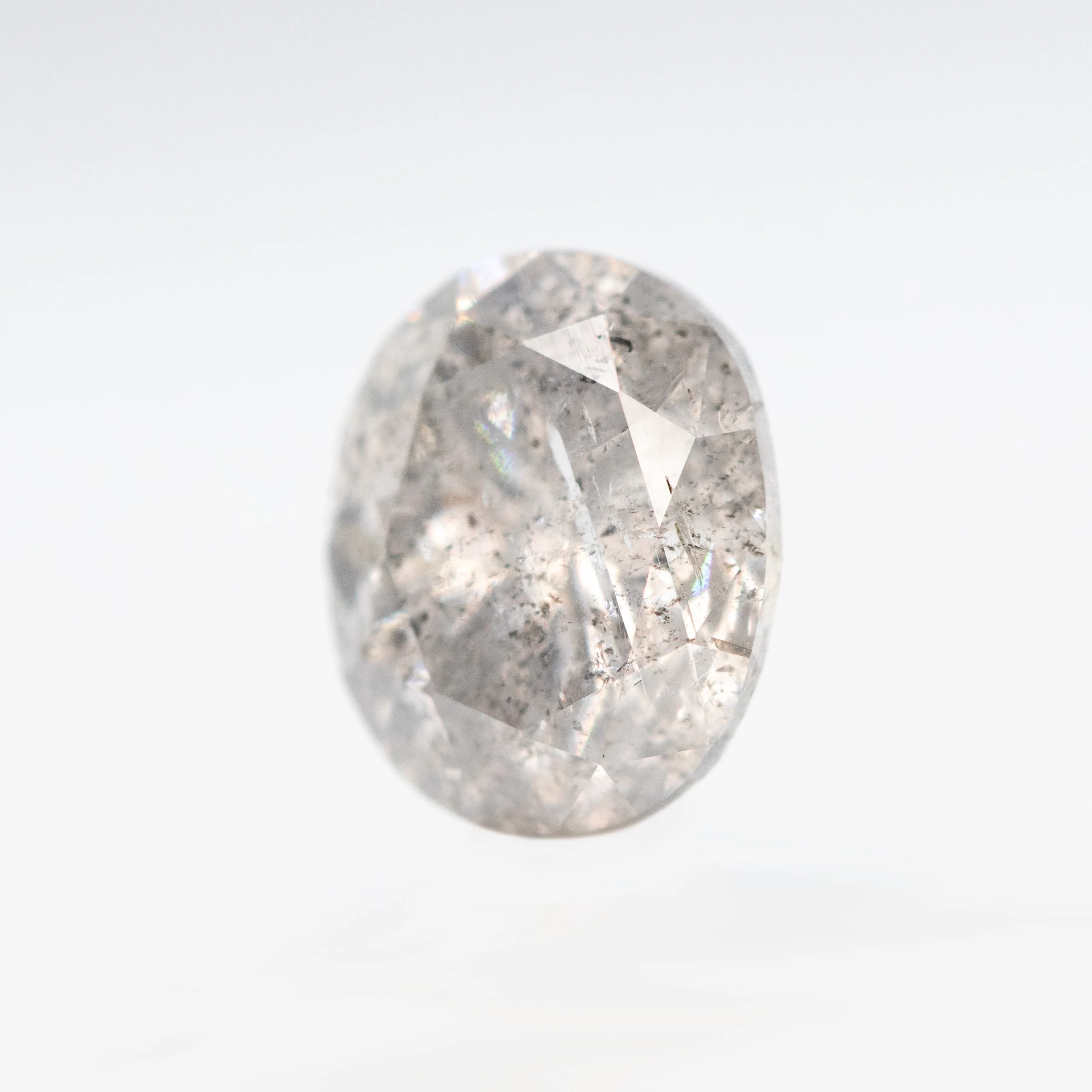1.68 Carat Gray Salt and Pepper Oval Diamond for Custom Work - Inventory Code CCO168 - Image 3