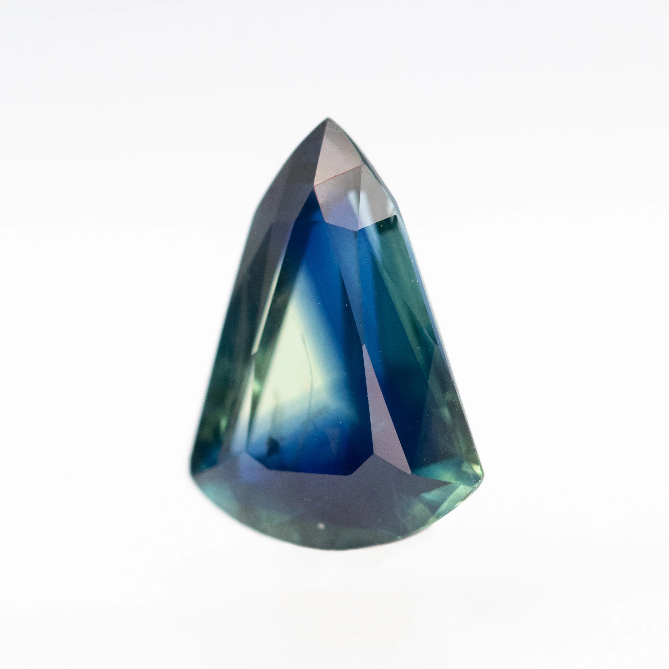 2.05 Carat Bicolor Teal Shield Sapphire for Custom Work - Inventory Code BTSS205 - Image 3