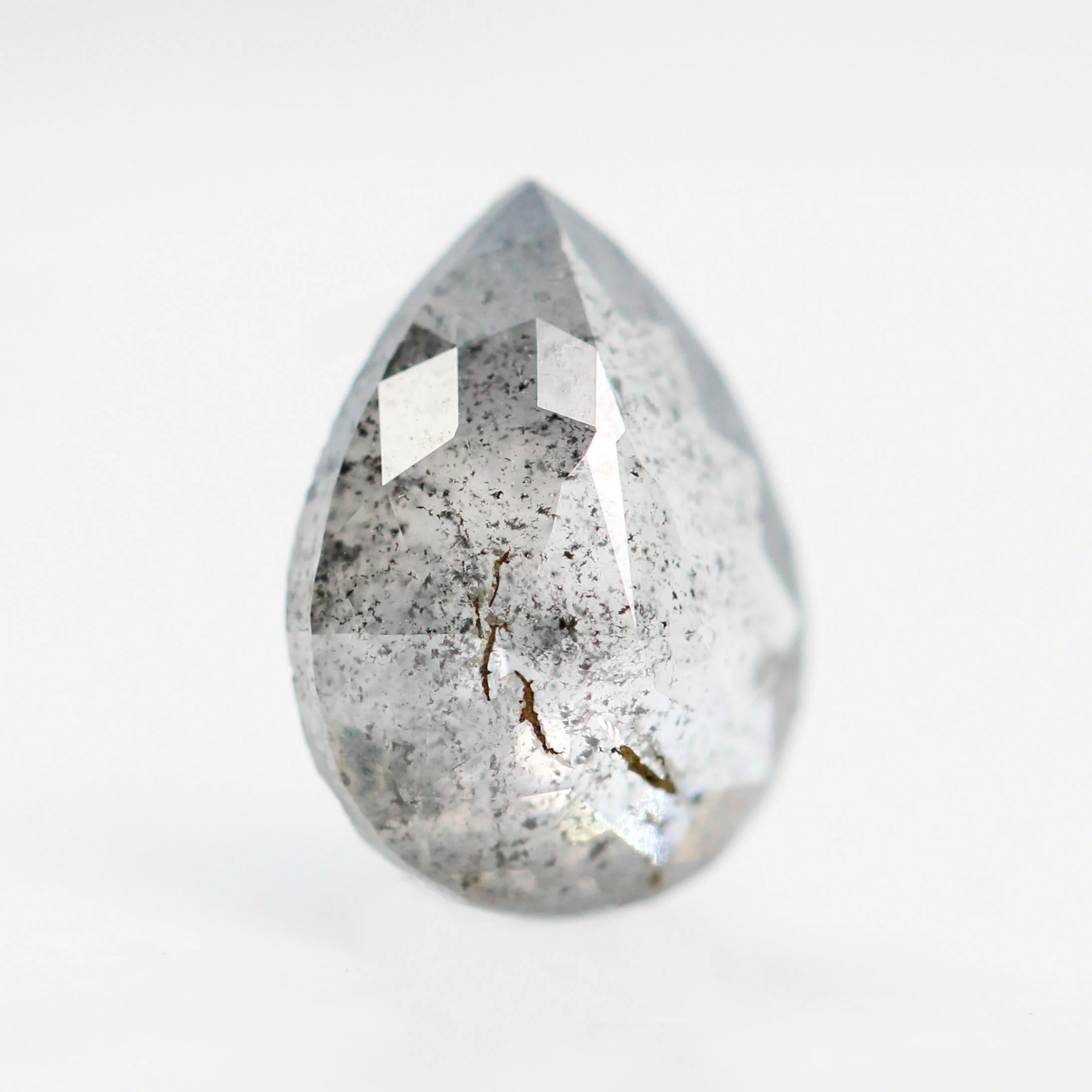 2.06 Carat Clear Gray Pear Salt and Pepper Diamond for Custom Work - Inventory Code CCP206 - Image 4