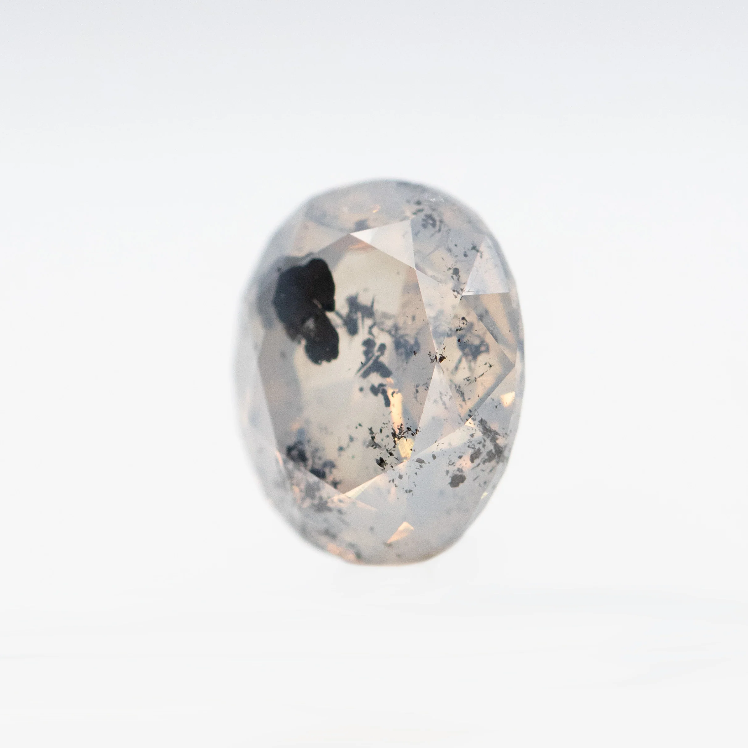 2.34 Carat Opalescent Oval Salt and Pepper Diamond for Custom Work - Inventory Code SGO234 - Image 3