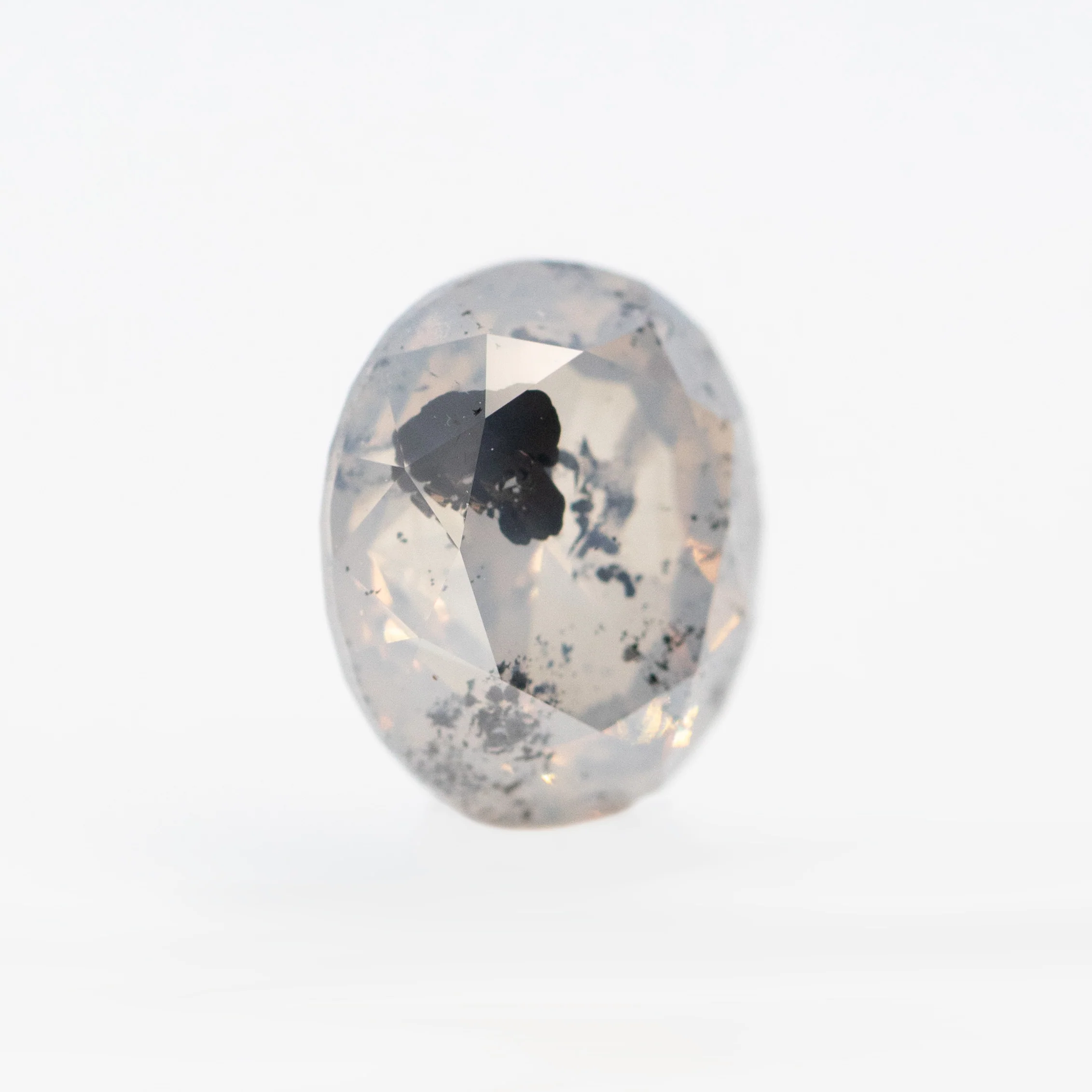 2.34 Carat Opalescent Oval Salt and Pepper Diamond for Custom Work - Inventory Code SGO234 - Image 4