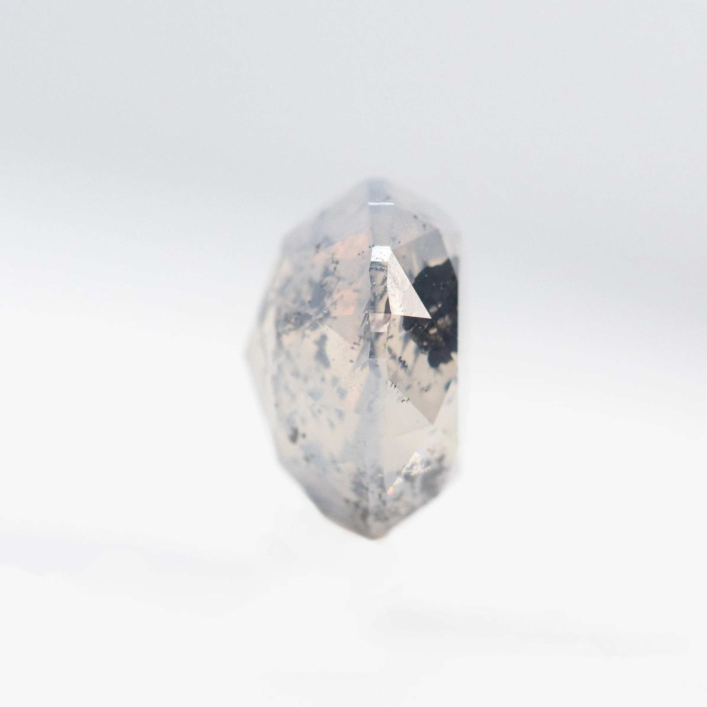 2.34 Carat Opalescent Oval Salt and Pepper Diamond for Custom Work - Inventory Code SGO234 - Image 5