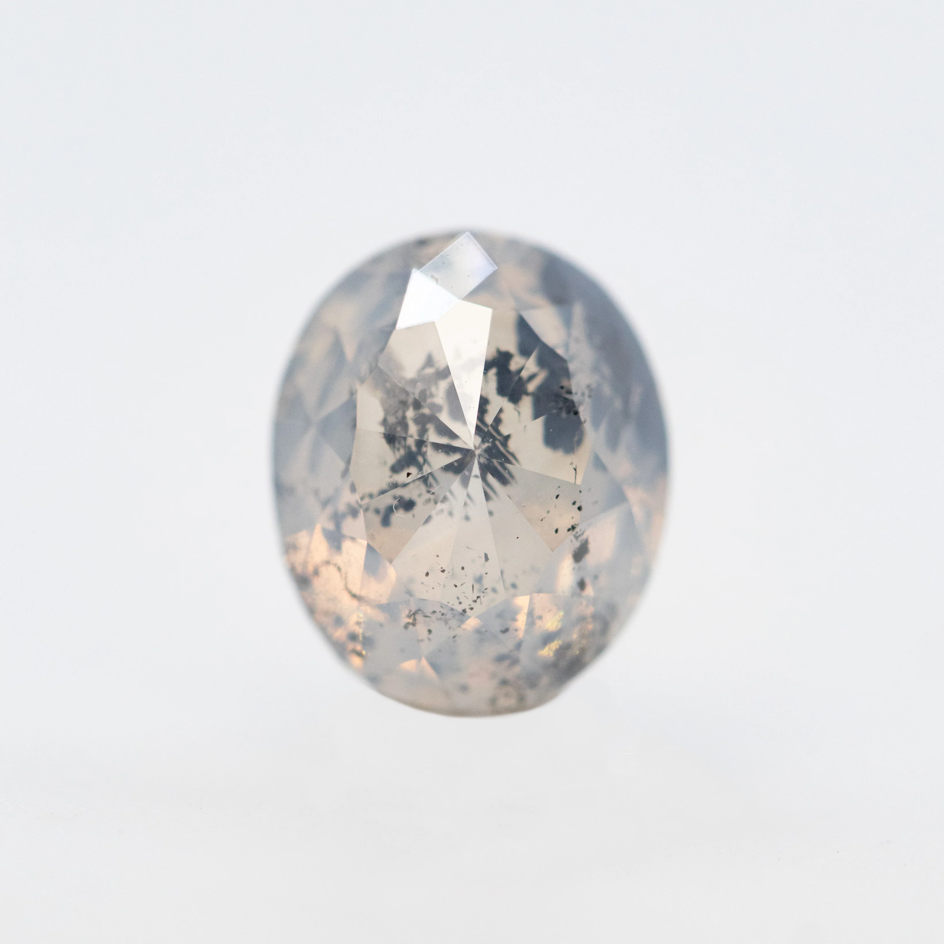 2.34 Carat Opalescent Oval Salt and Pepper Diamond for Custom Work - Inventory Code SGO234 - Image 6