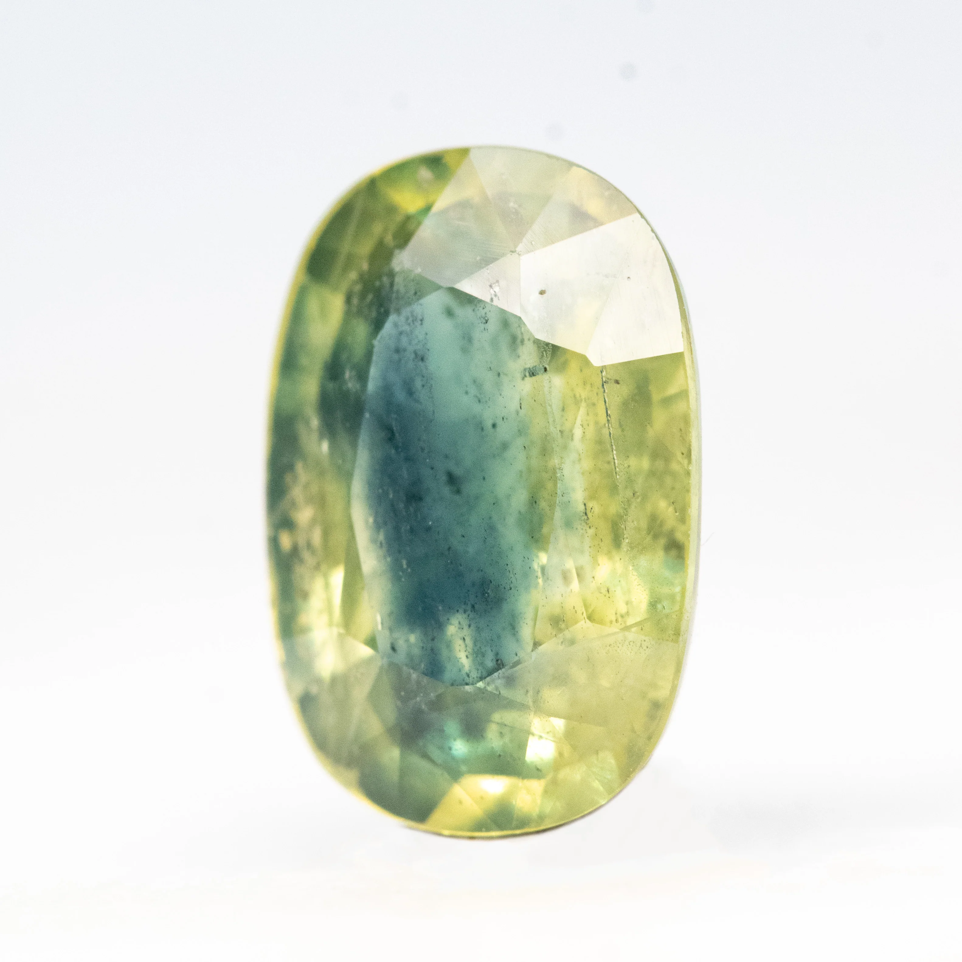 2.72 Carat Bicolor Blue + Yellow Oval Sapphire for Custom Work - Inventory Code BCOS272 - Image 3