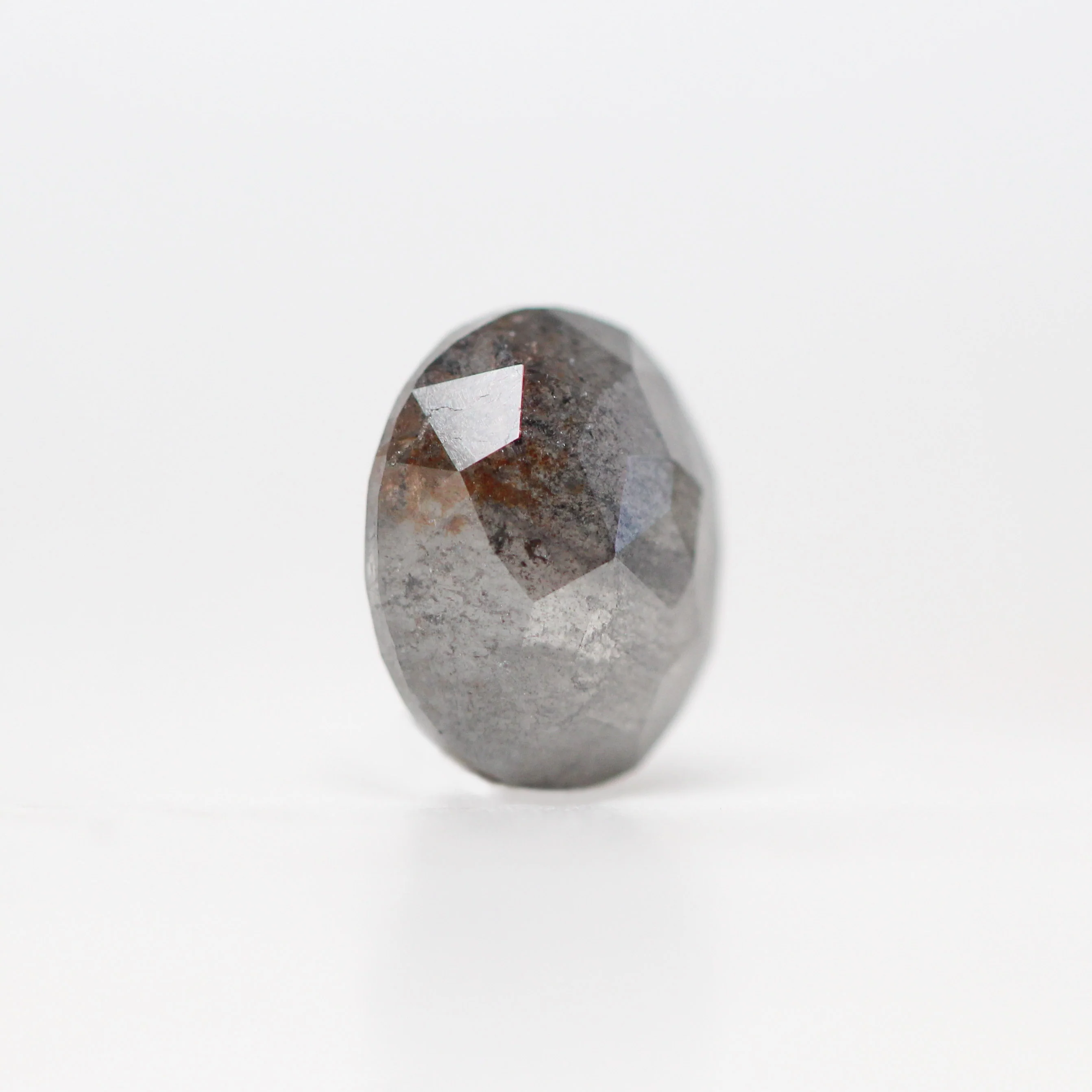 3.21 Carat Charcoal Oval Salt and Pepper Diamond for Custom Work - Inventory Code NBOD321 - Image 3