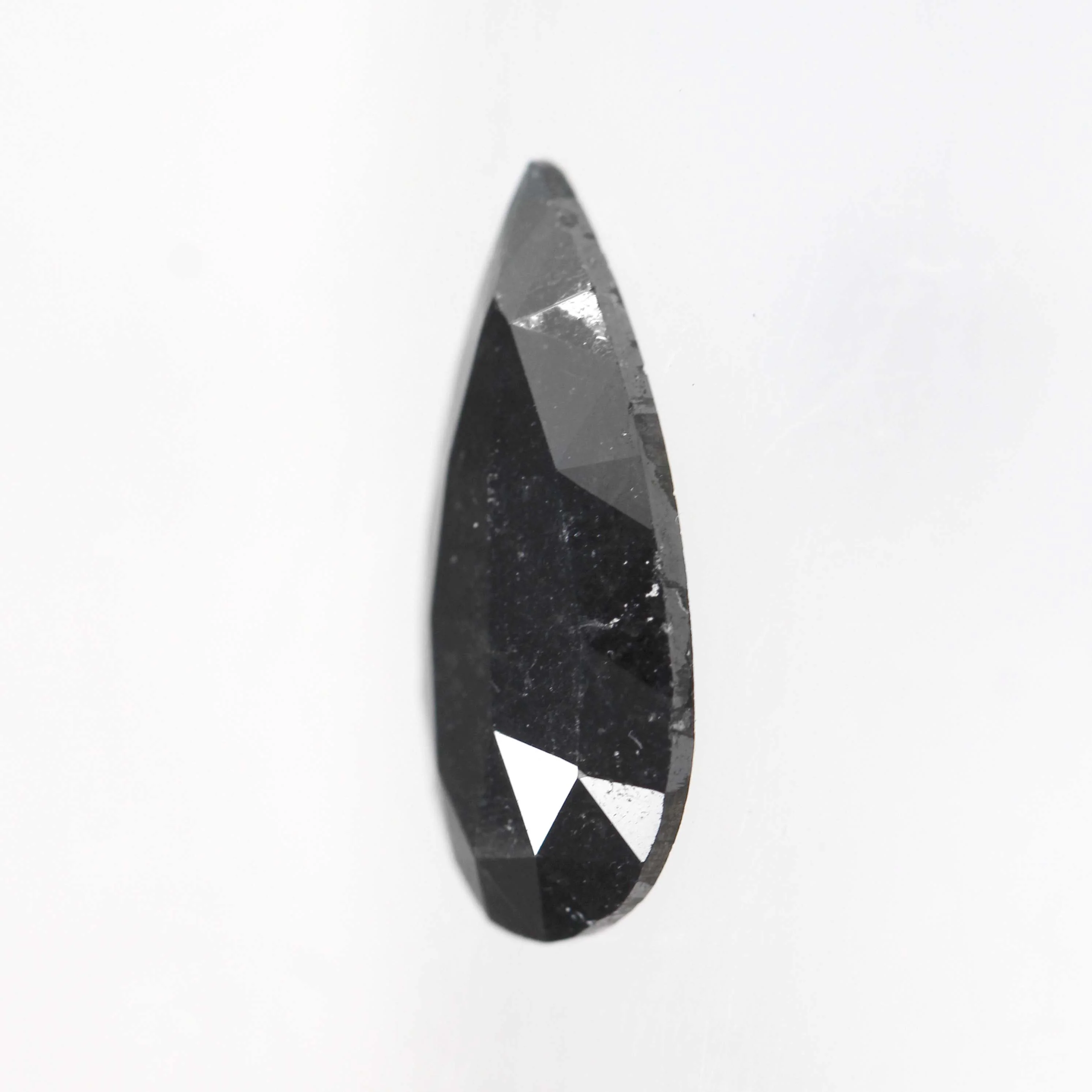 3.50 Carat Rose Cut Black Pear Salt and Pepper Diamond for Custom Work - Inventory Code NBP35 - Image 3