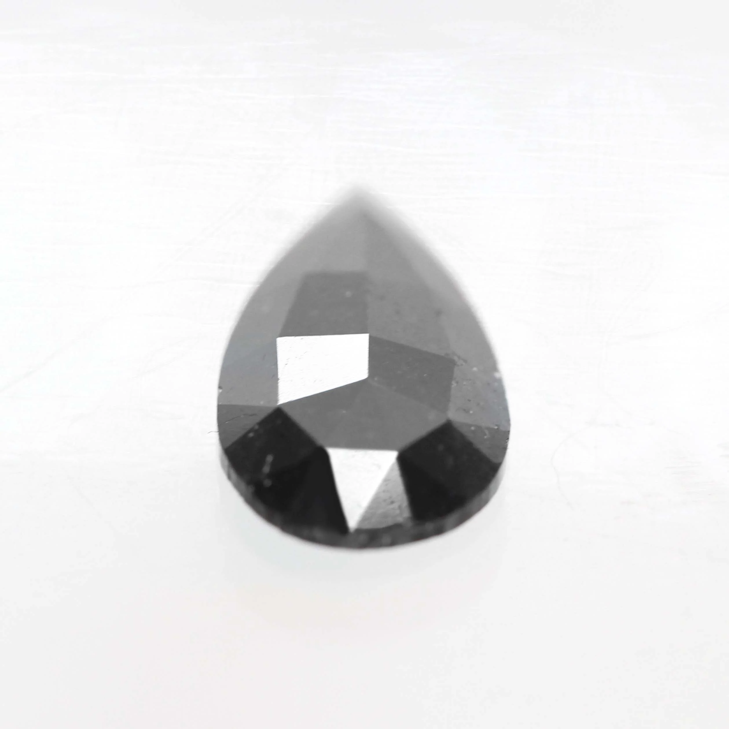 3.50 Carat Rose Cut Black Pear Salt and Pepper Diamond for Custom Work - Inventory Code NBP35 - Image 5