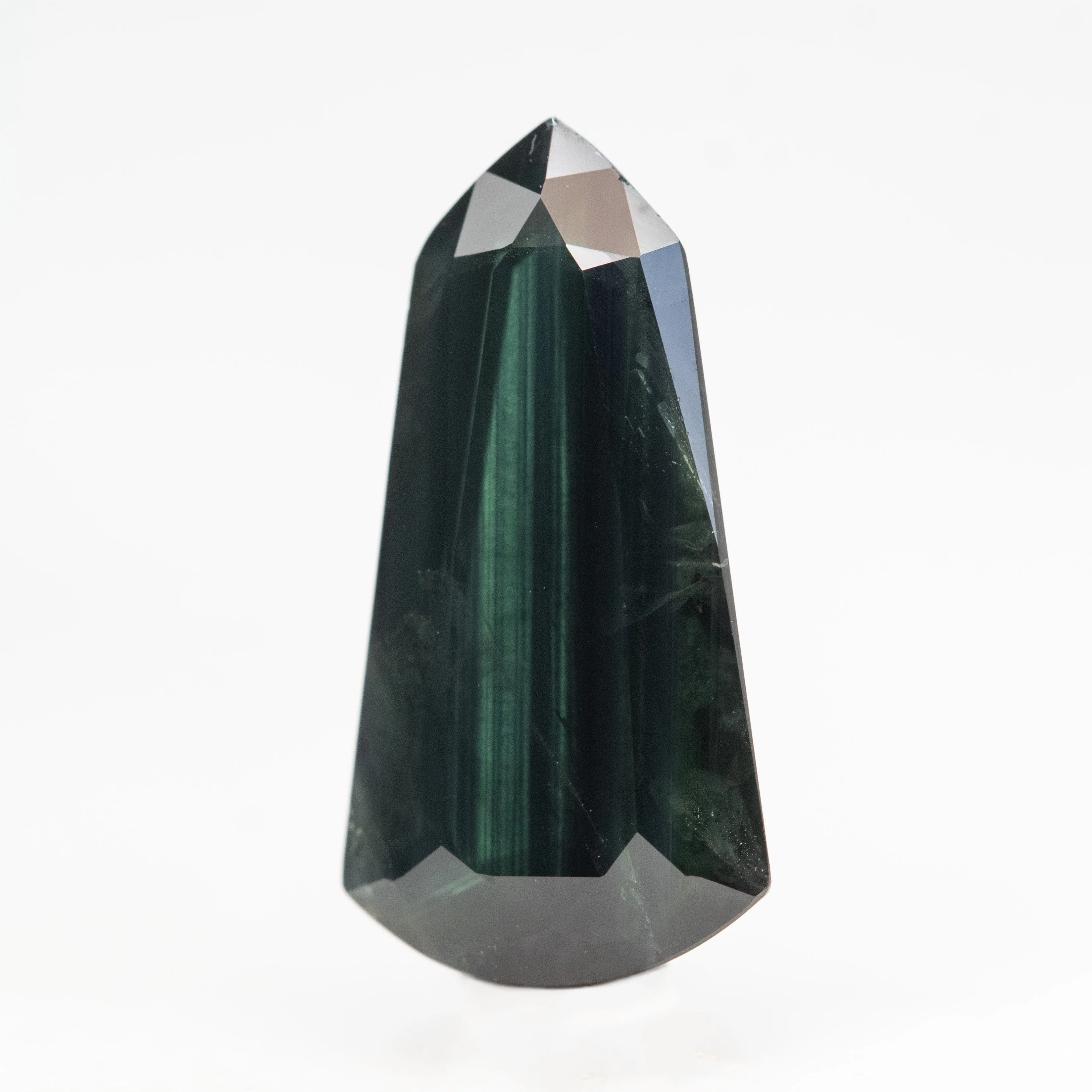 3.51 Carat Dark Teal Shield Cut Sapphire for Custom Work - Inventory Code TSS351 - Image 3