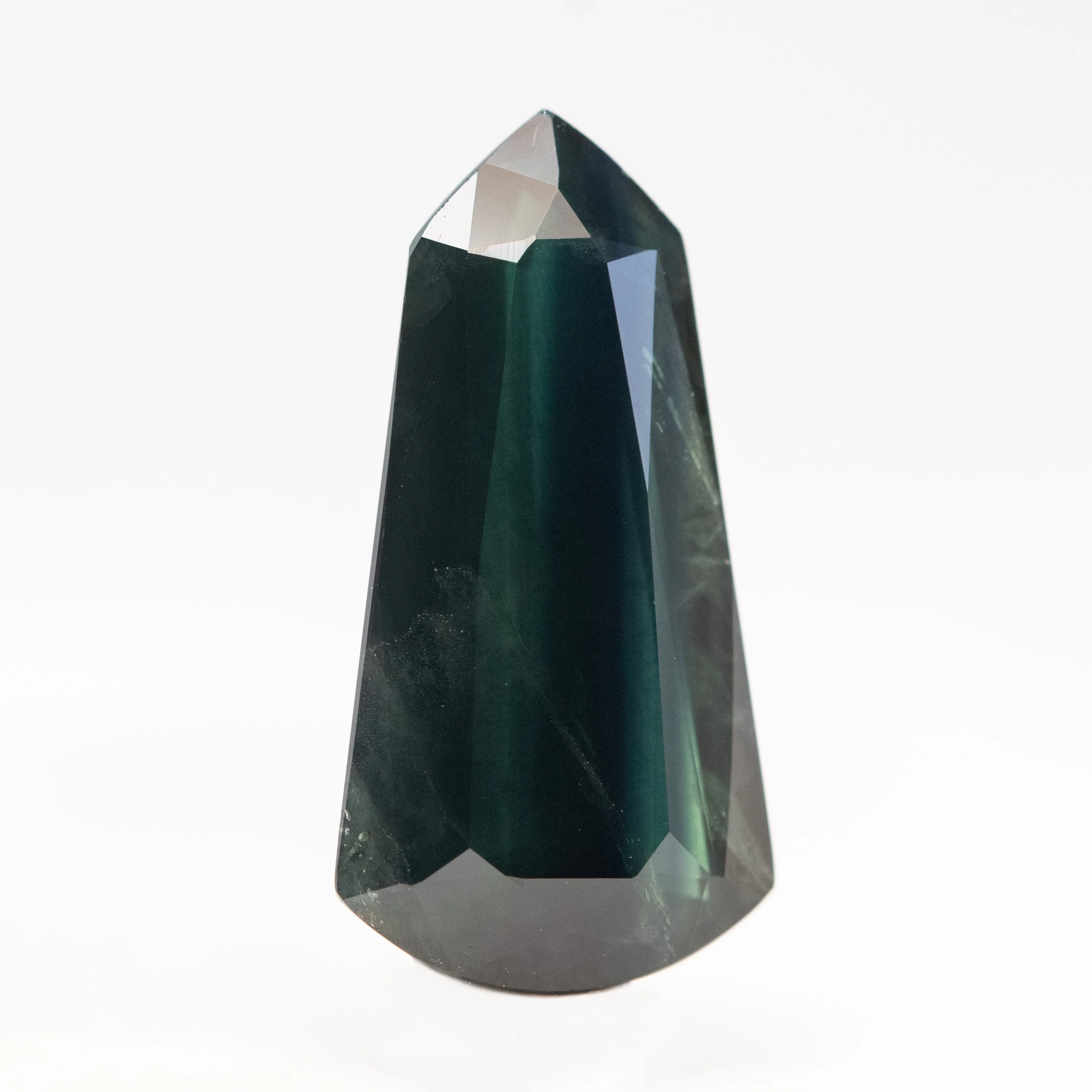 3.51 Carat Dark Teal Shield Cut Sapphire for Custom Work - Inventory Code TSS351 - Image 4