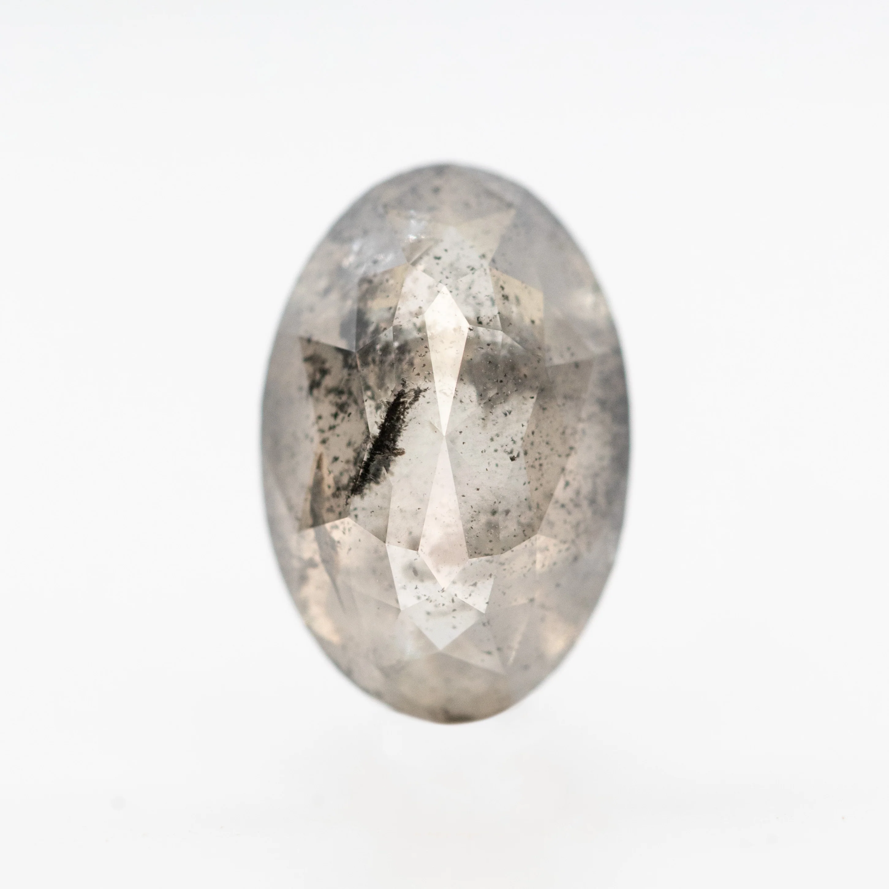 3.70 Carat Dark Gray Oval Salt and Pepper Diamond for Custom Work - Inventory Code DSO370 - Image 3