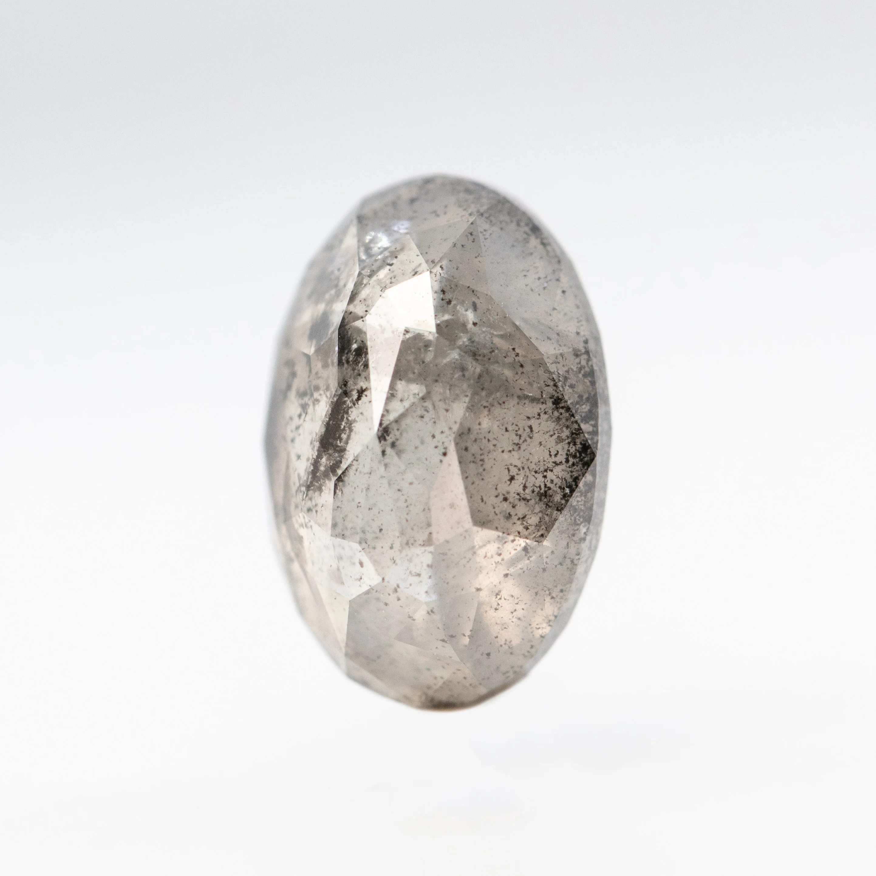 3.70 Carat Dark Gray Oval Salt and Pepper Diamond for Custom Work - Inventory Code DSO370 - Image 4