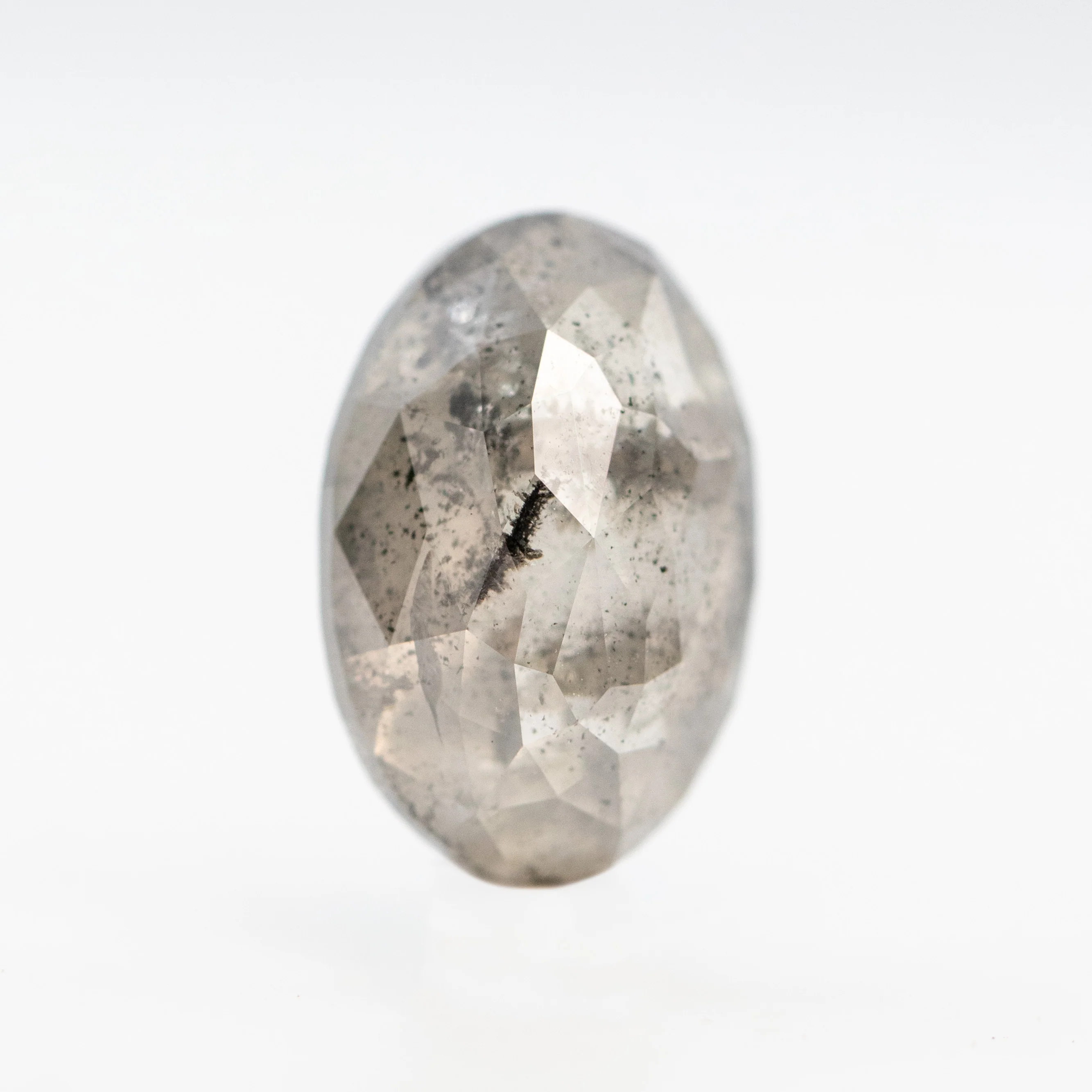 3.70 Carat Dark Gray Oval Salt and Pepper Diamond for Custom Work - Inventory Code DSO370 - Image 5