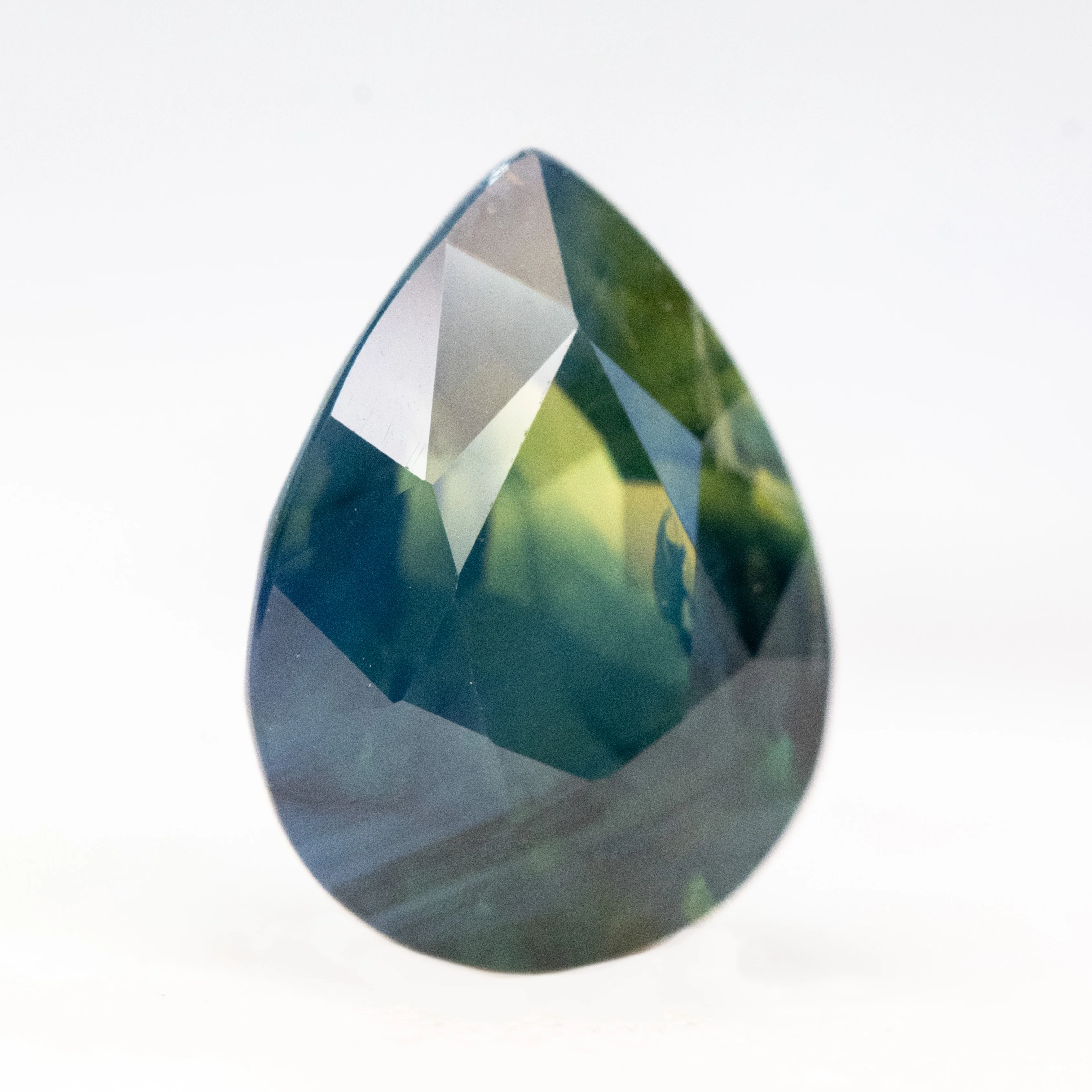 4.26 Carat Dark Teal Pear Sapphire for Custom Work - Inventory Code TPS426 - Image 4