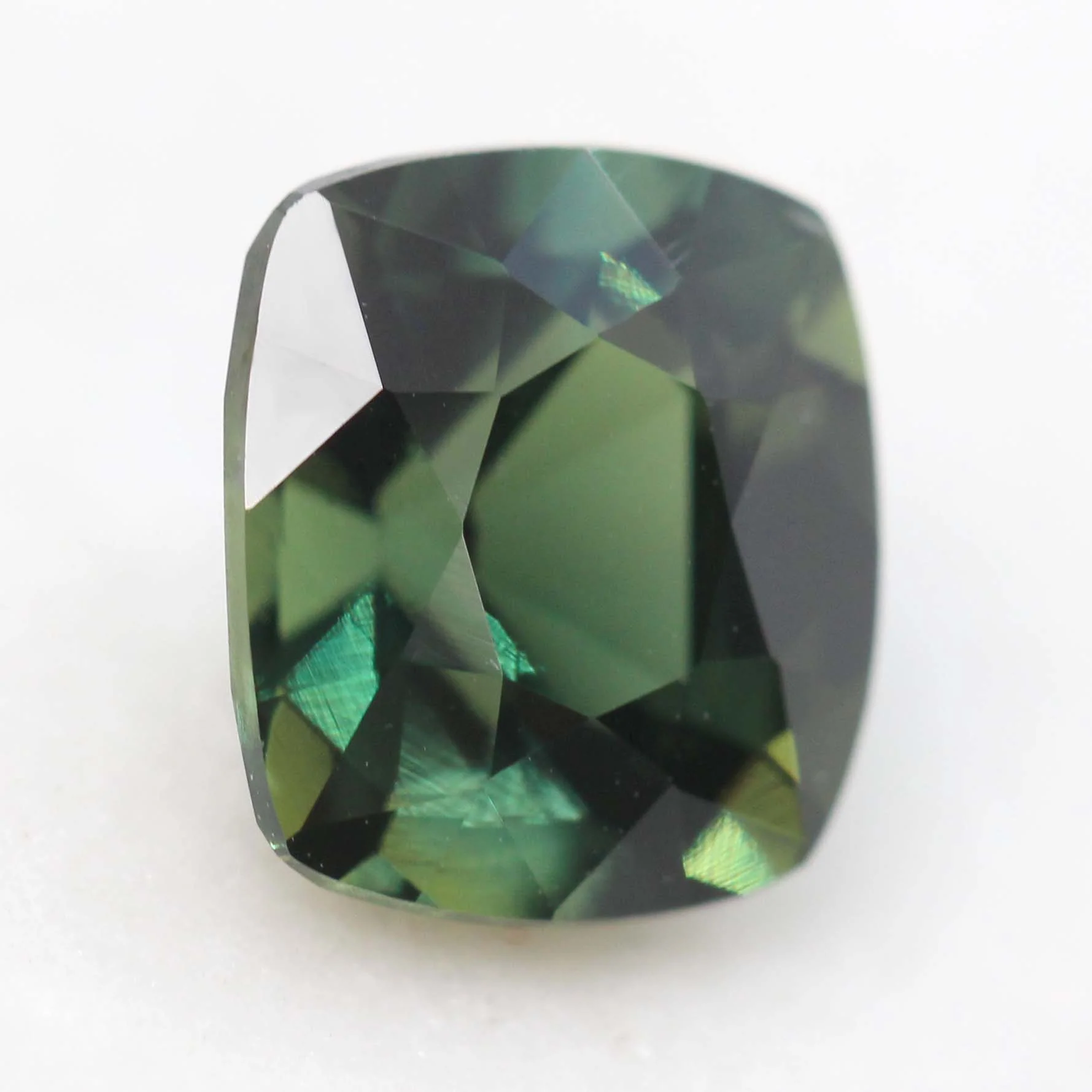 4.35 Carat Green Cushion Cut Sapphire for Custom Work - Inventory Code GCSAP435 - Image 3