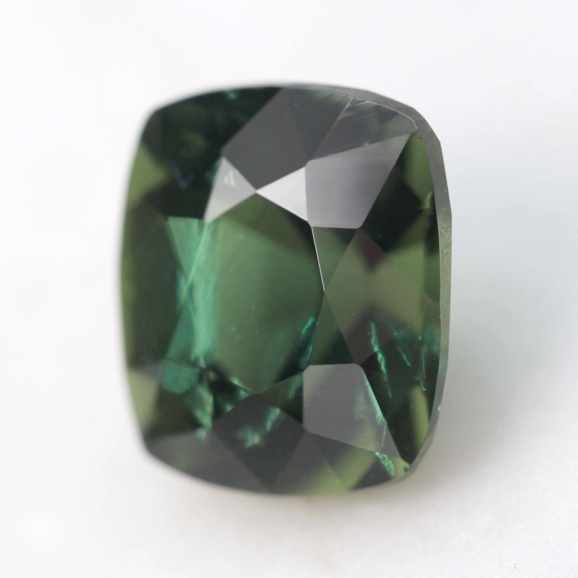 4.35 Carat Green Cushion Cut Sapphire for Custom Work - Inventory Code GCSAP435 - Image 4