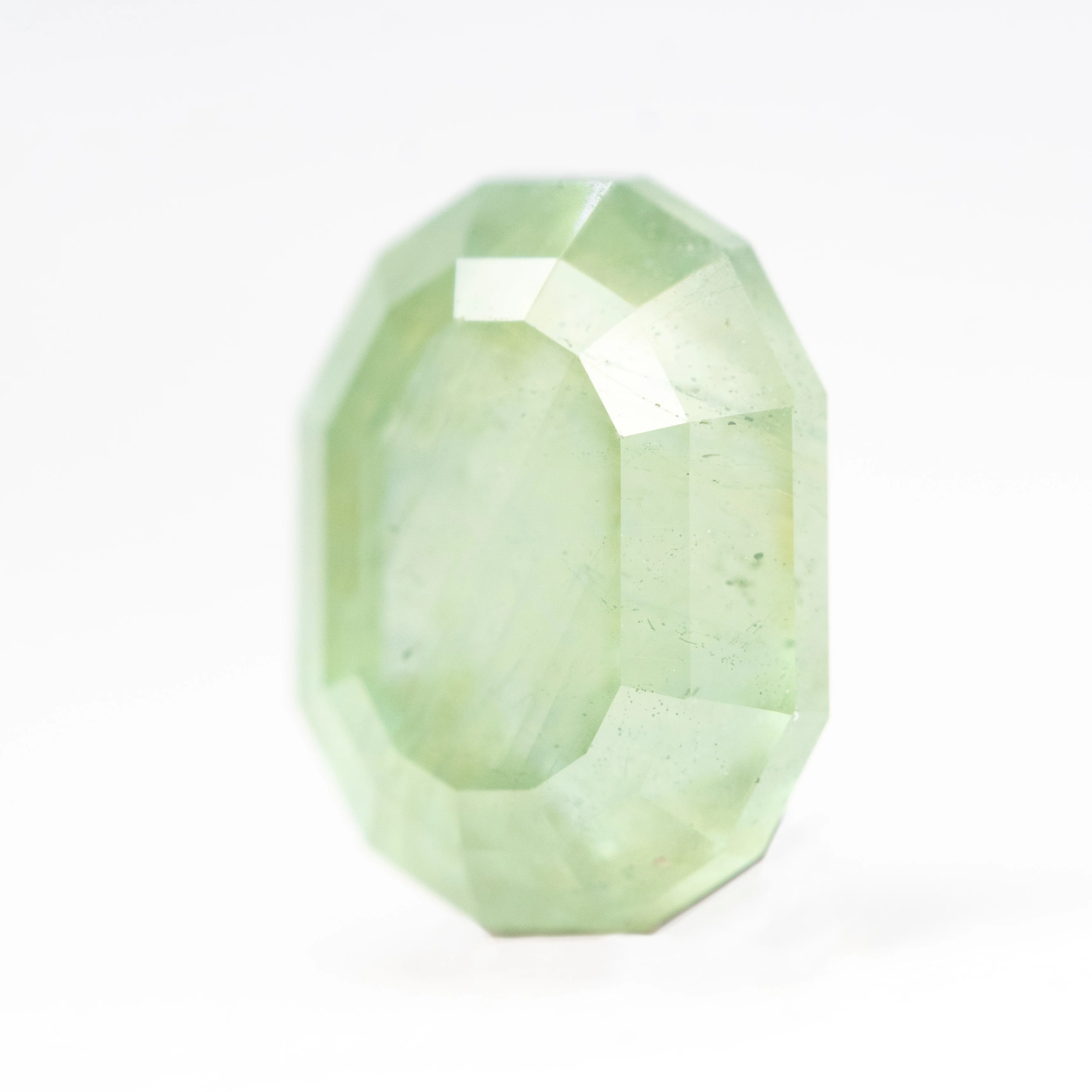 5.00 Carat Light Green Geometric Oval Sapphire for Custom Work - Inventory Code LGGO500 - Image 3