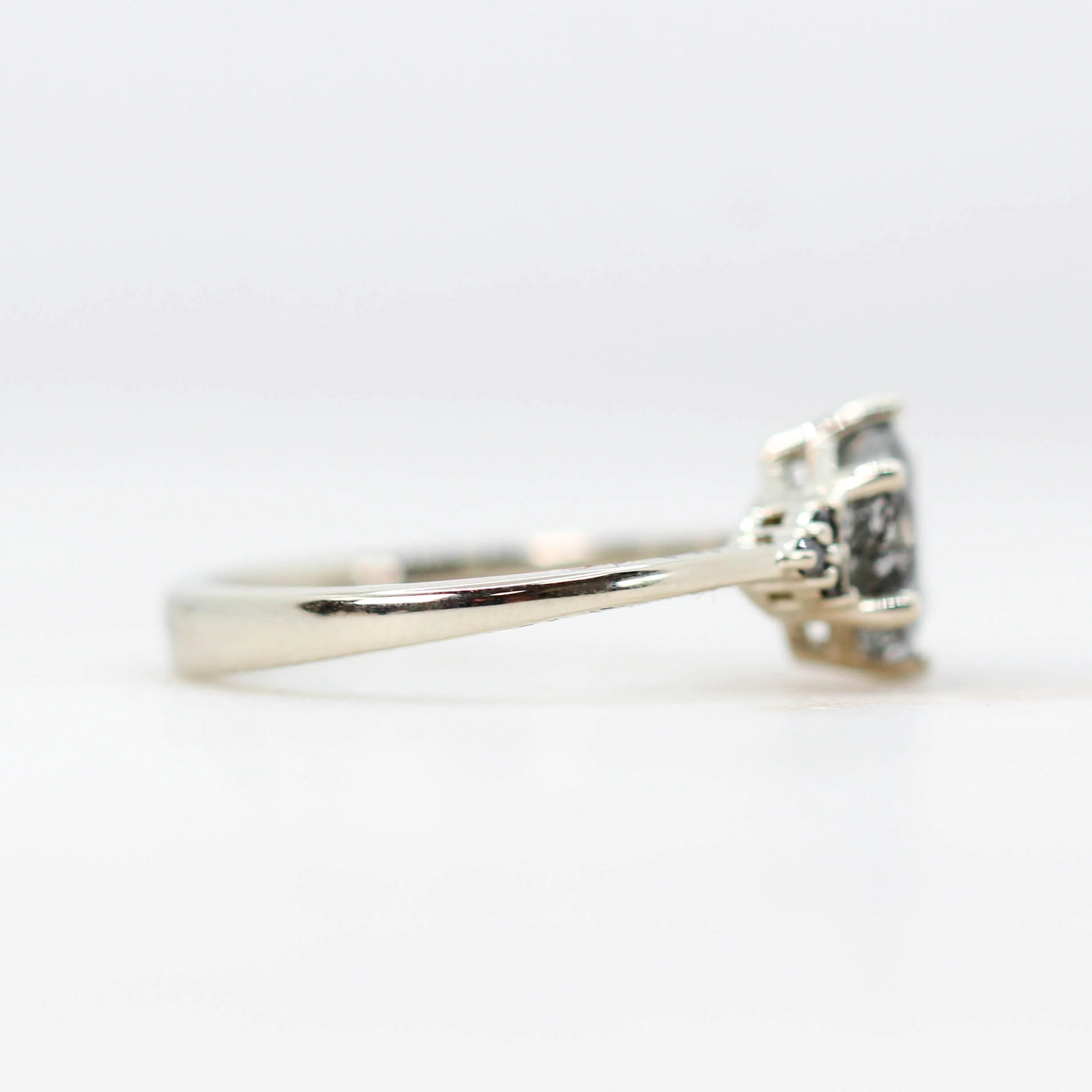 Imogene Ring with a 6.5mm Hexagon Tourmalinated Quartz - Made to Order - Image 5