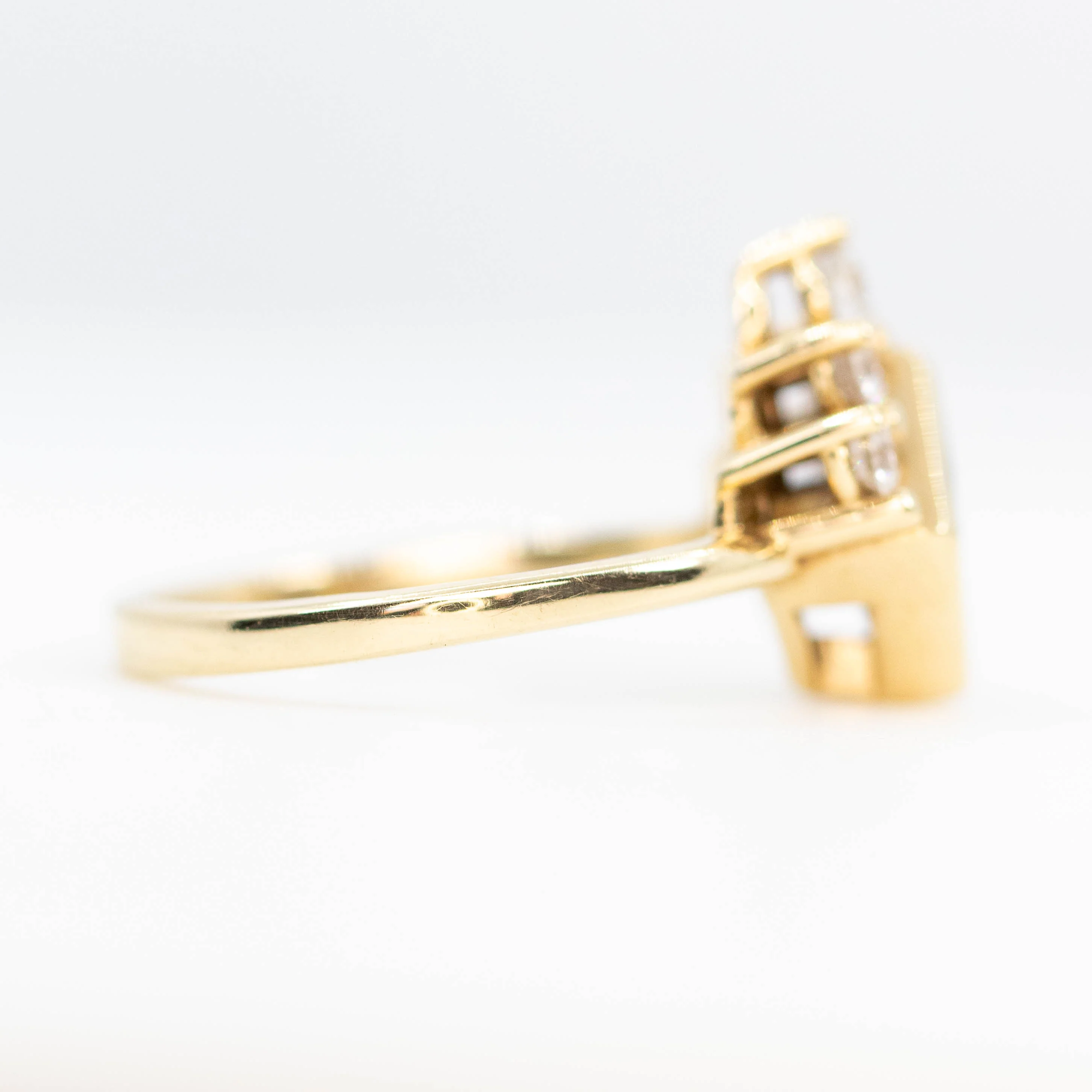 Ashlyn Ring with a 1.62 Carat Dark Champagne Salt and Pepper Princess Cut Diamond in 14K Yellow Gold - Ready to Size and Ship - Image 5