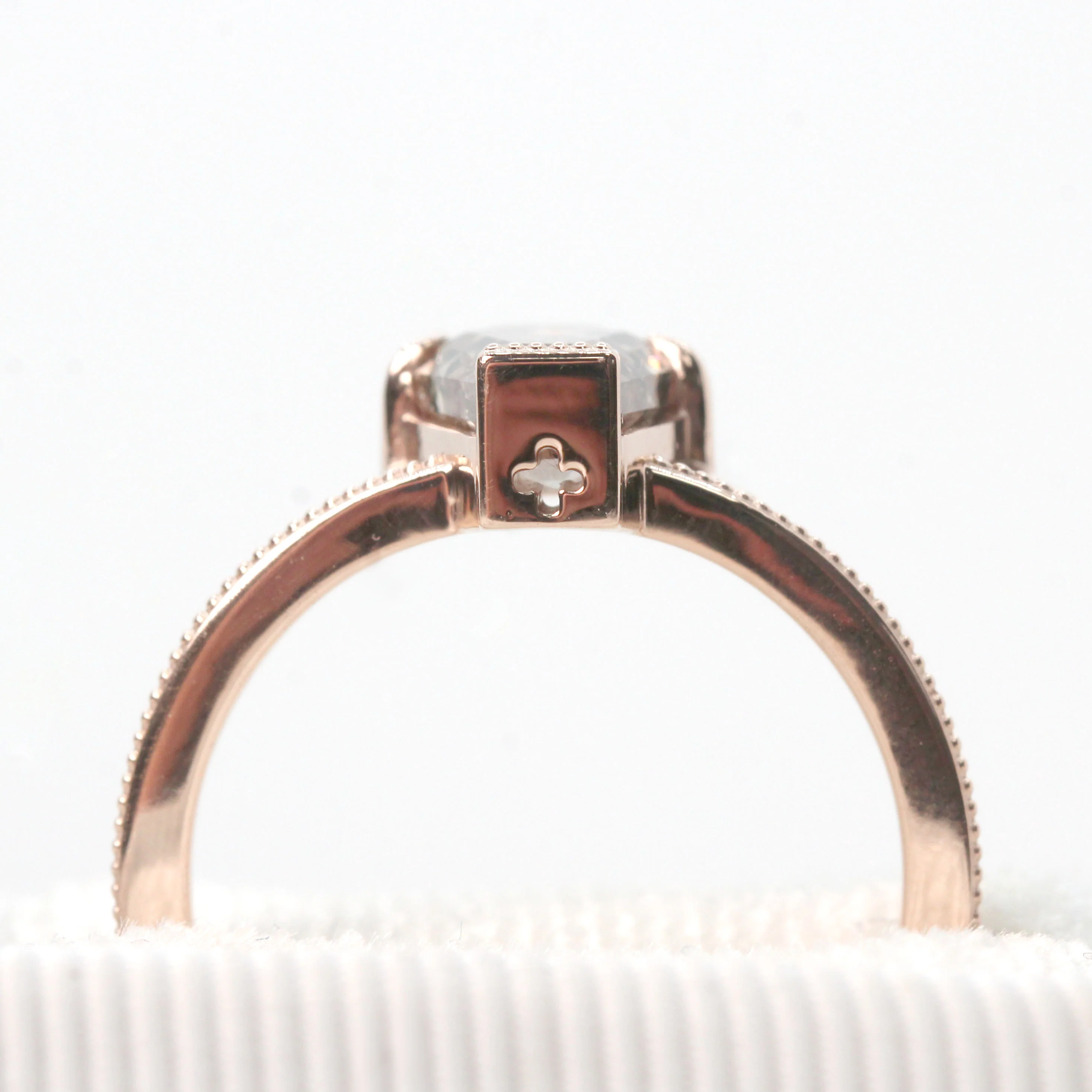 Azrael Ring with a 2.16 Carat Champagne Coffin Cut Salt and Pepper Diamond in 14k Rose Gold - Ready to Size and Ship - Image 8