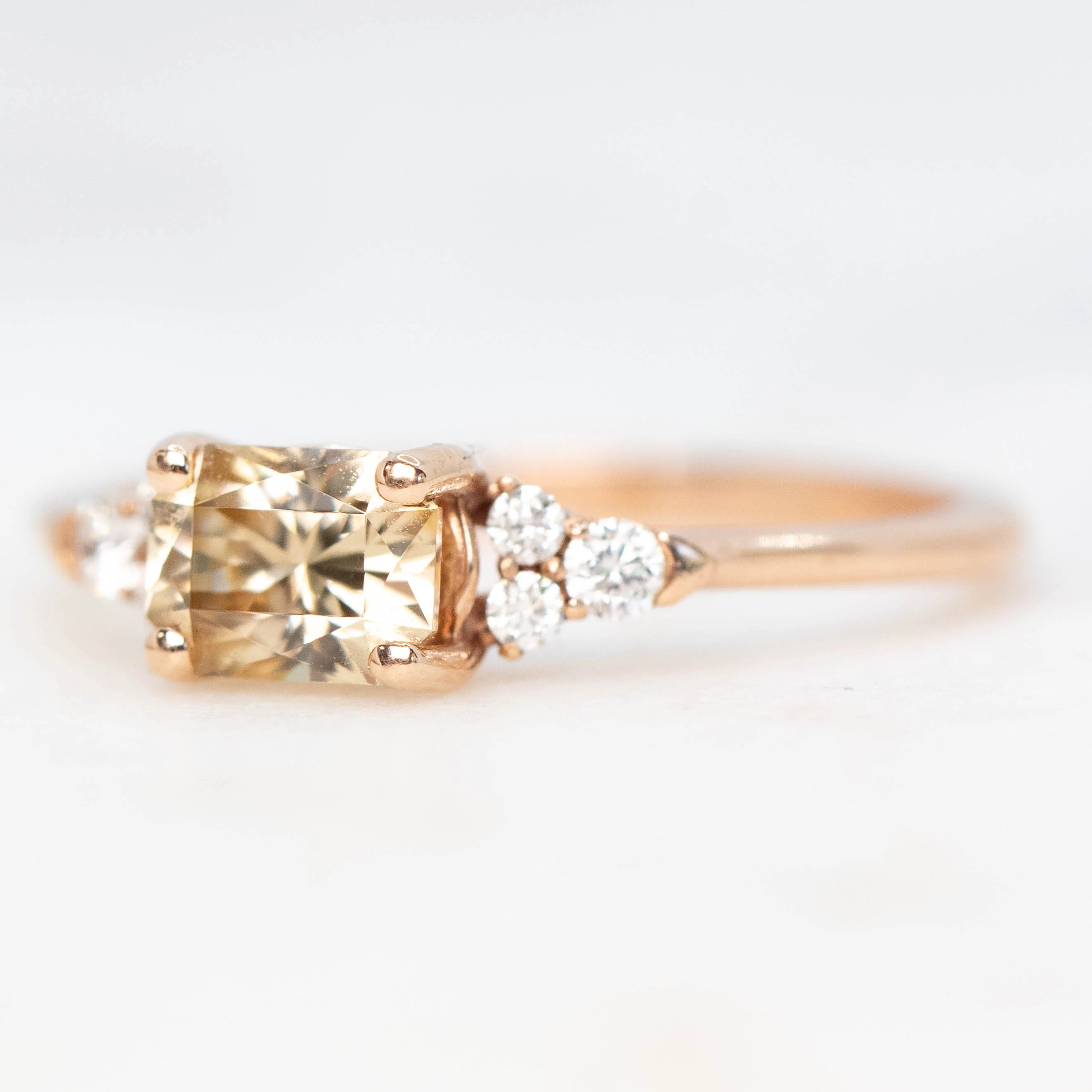 Cadence Ring with a 1.13 Carat Imperial Zircon and White Accent Diamonds in 10k Rose Gold - Ready to Size and Ship - Image 3