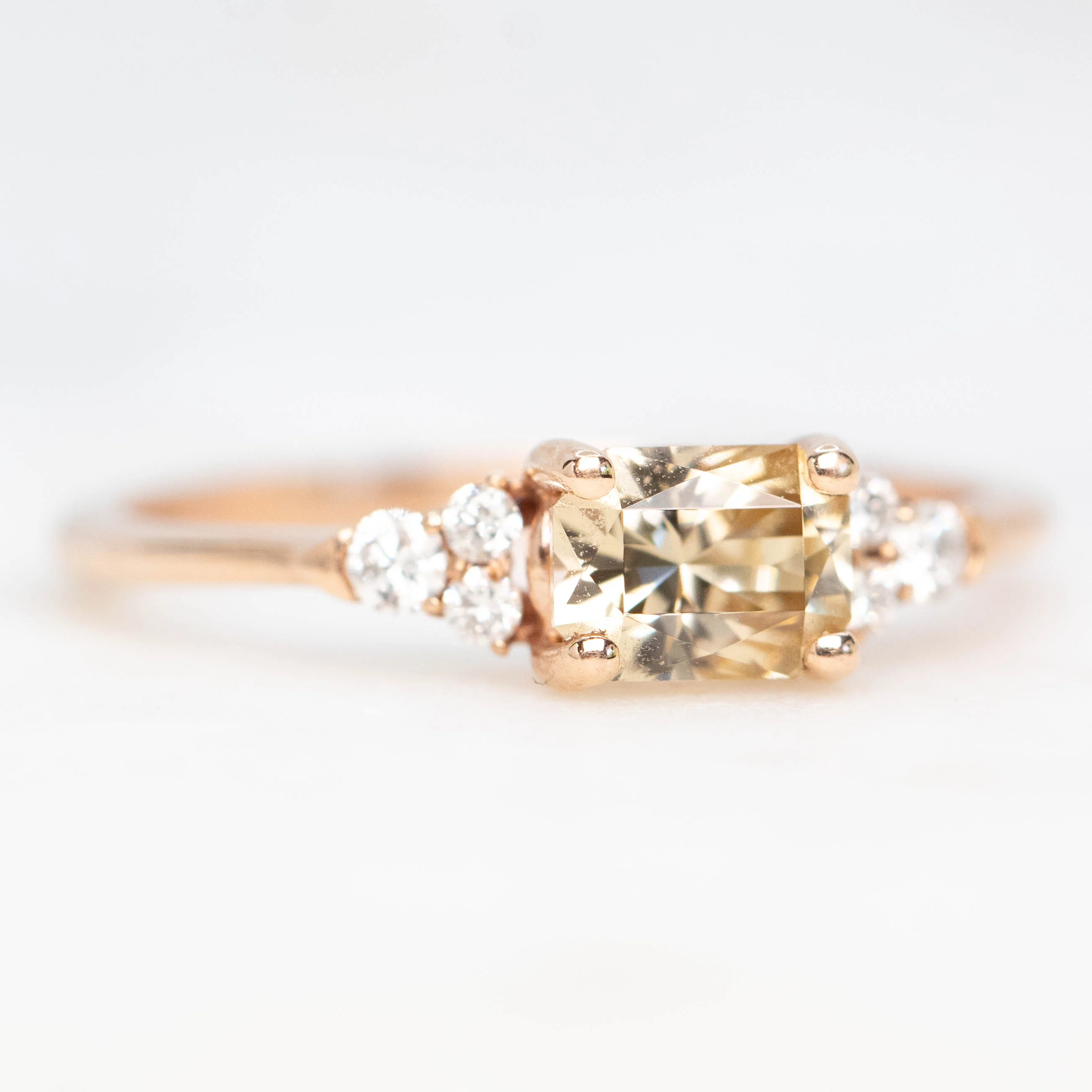 Cadence Ring with a 1.13 Carat Imperial Zircon and White Accent Diamonds in 10k Rose Gold - Ready to Size and Ship - Image 4