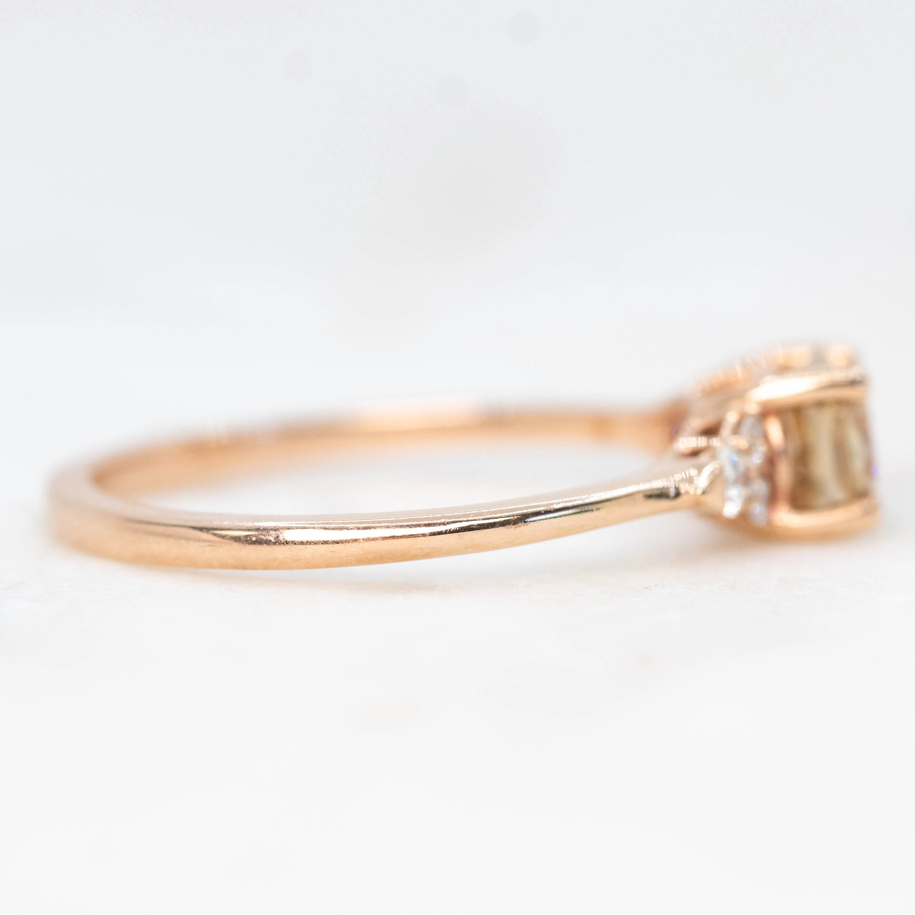 Cadence Ring with a 1.13 Carat Imperial Zircon and White Accent Diamonds in 10k Rose Gold - Ready to Size and Ship - Image 5