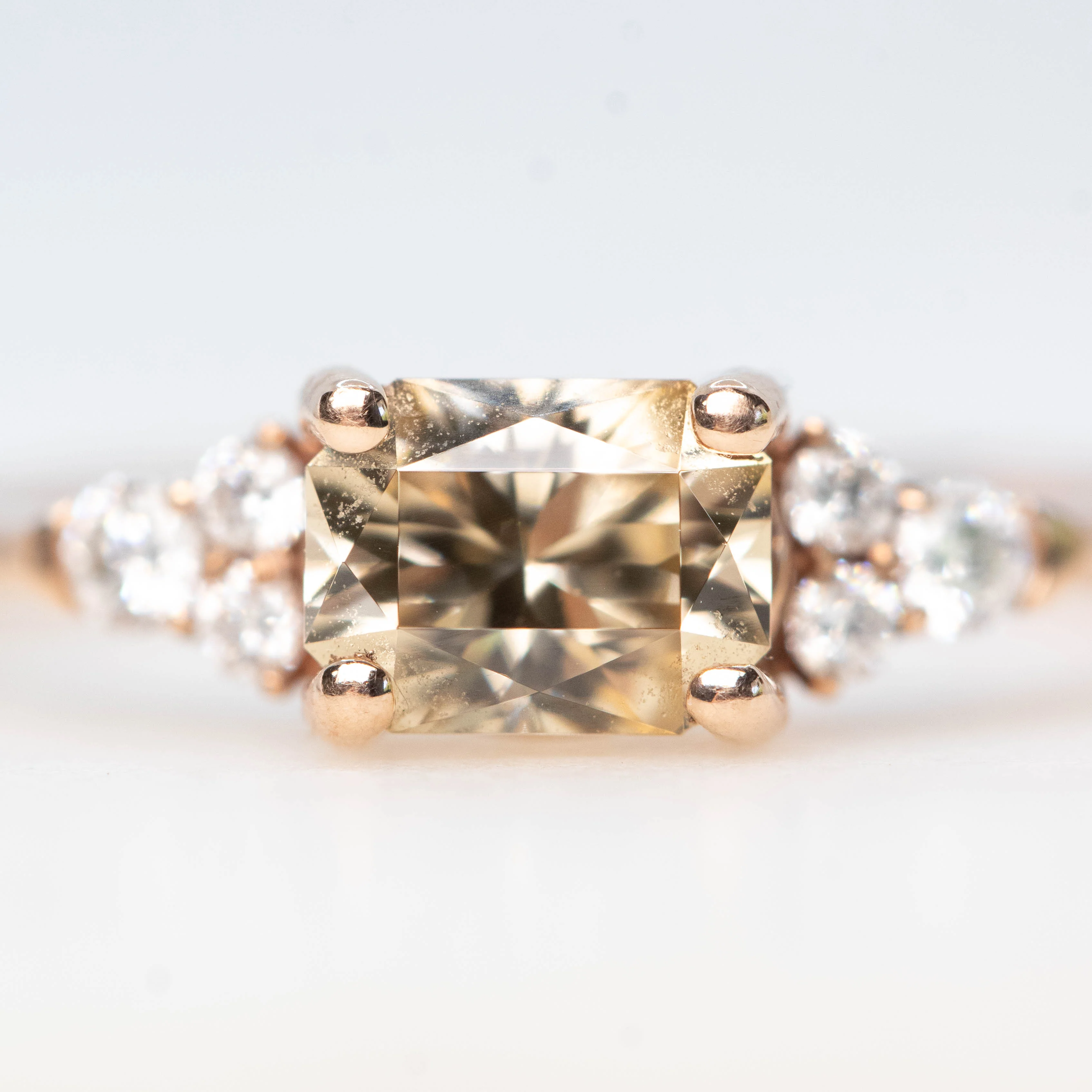 Cadence Ring with a 1.13 Carat Imperial Zircon and White Accent Diamonds in 10k Rose Gold - Ready to Size and Ship - Image 7