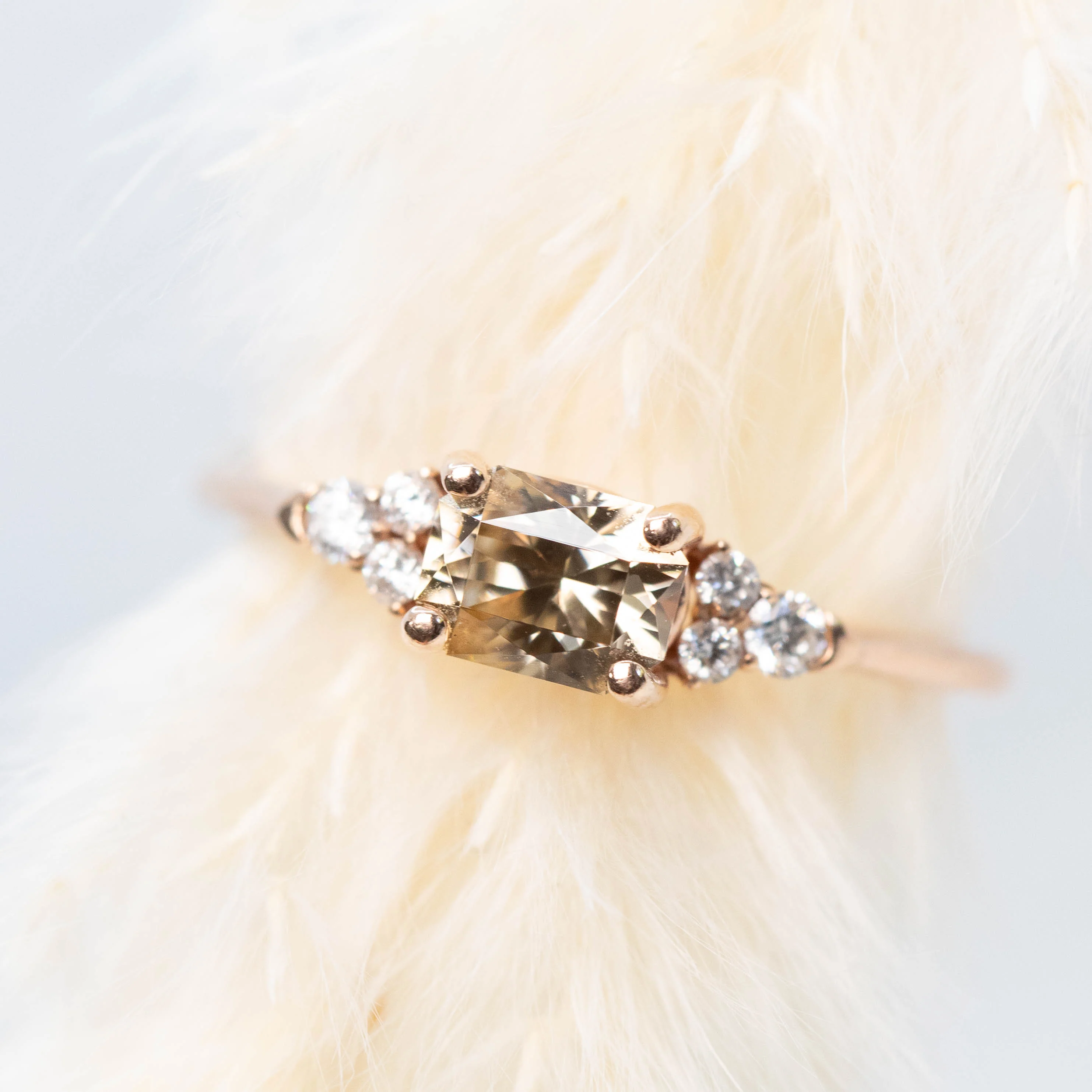 Cadence Ring with a 1.13 Carat Imperial Zircon and White Accent Diamonds in 10k Rose Gold - Ready to Size and Ship - Image 8