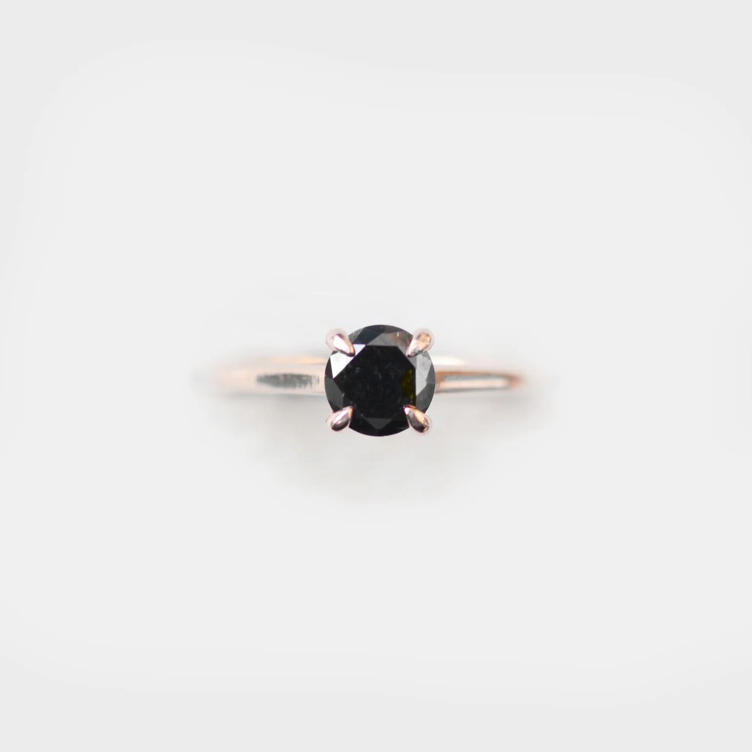 Elle Ring with a 1 Carat Round Black Diamond - Made to Order, Choose Your Gold Tone - Image 12