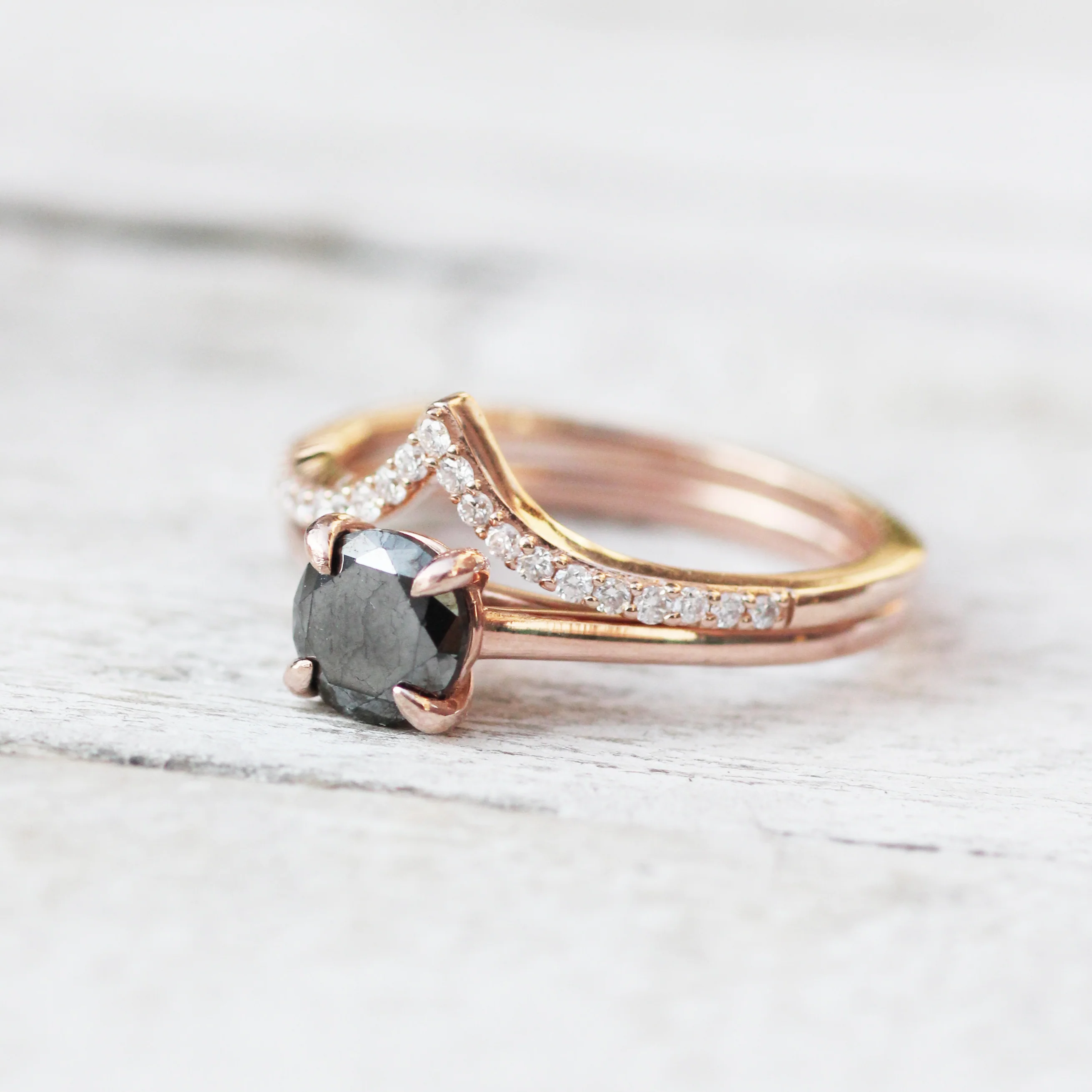 Elle Ring with a 1 Carat Round Black Diamond - Made to Order, Choose Your Gold Tone - Image 15