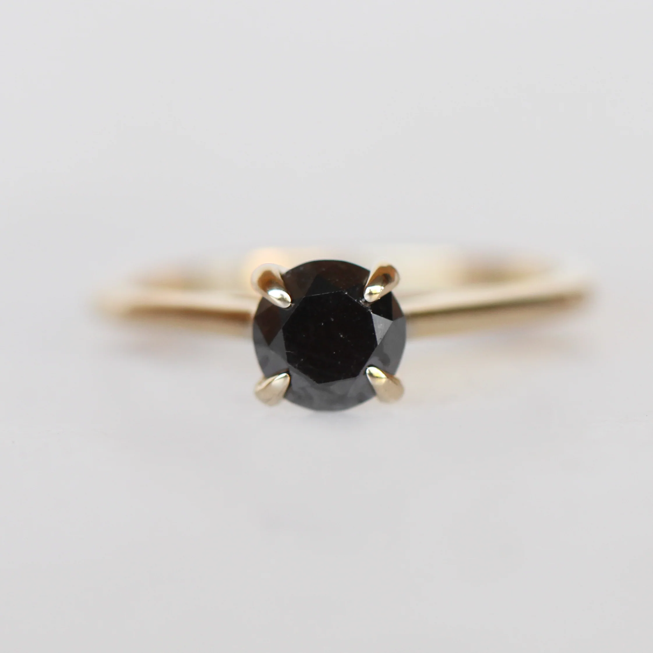 Elle Ring with a 1 Carat Round Black Diamond - Made to Order, Choose Your Gold Tone - Image 17