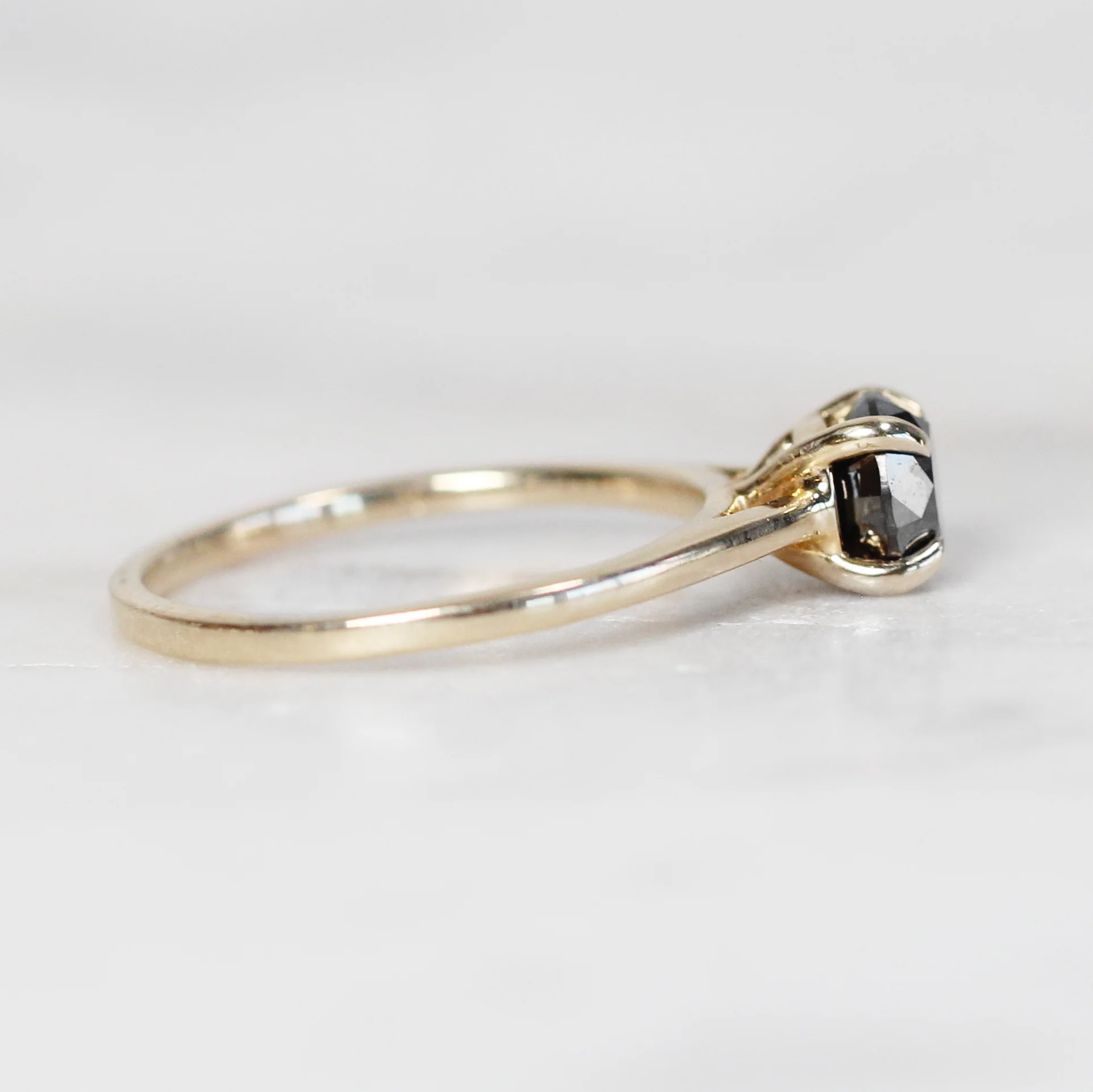 Elle Ring with a 1 Carat Round Black Diamond - Made to Order, Choose Your Gold Tone - Image 5