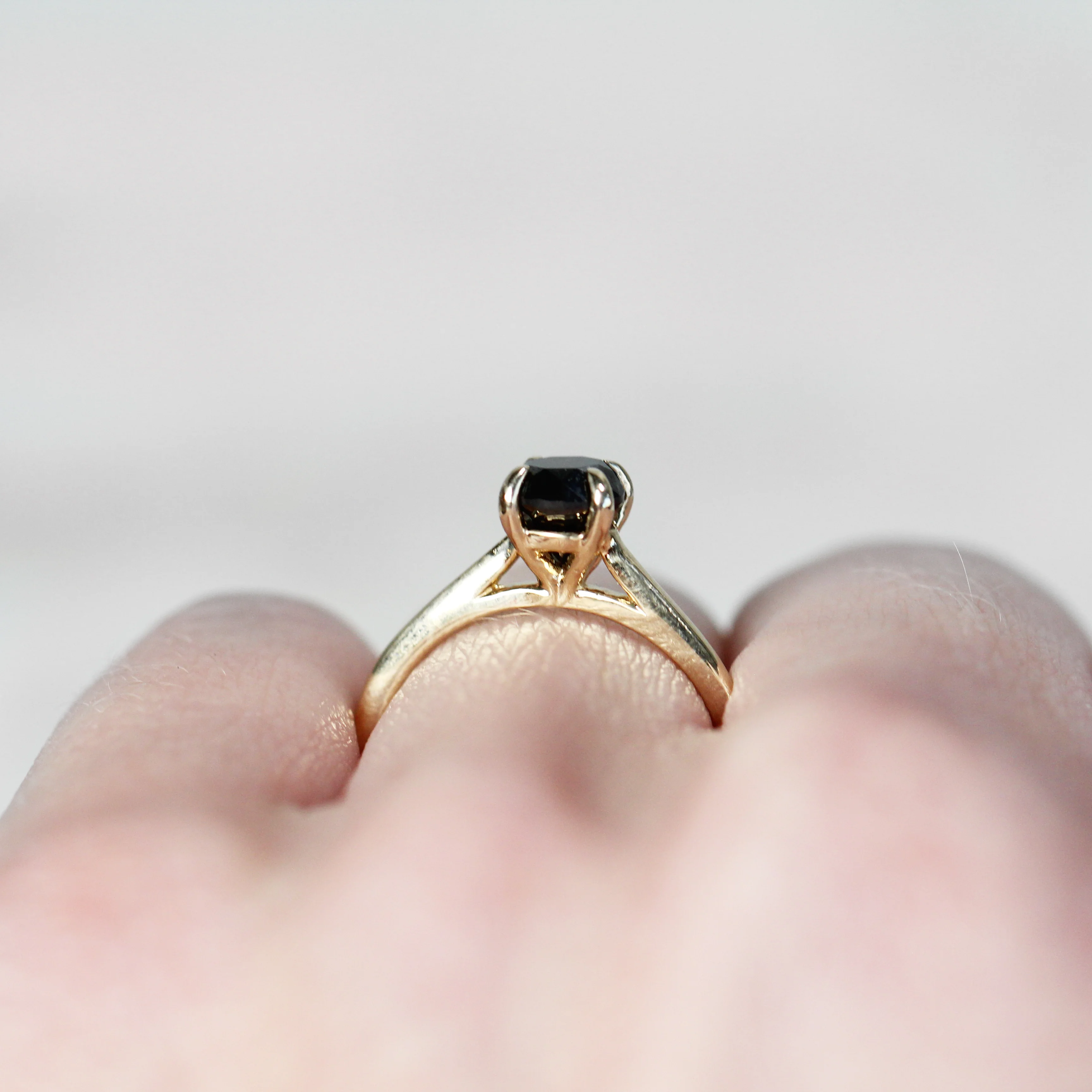 Elle Ring with a 1 Carat Round Black Diamond - Made to Order, Choose Your Gold Tone - Image 9
