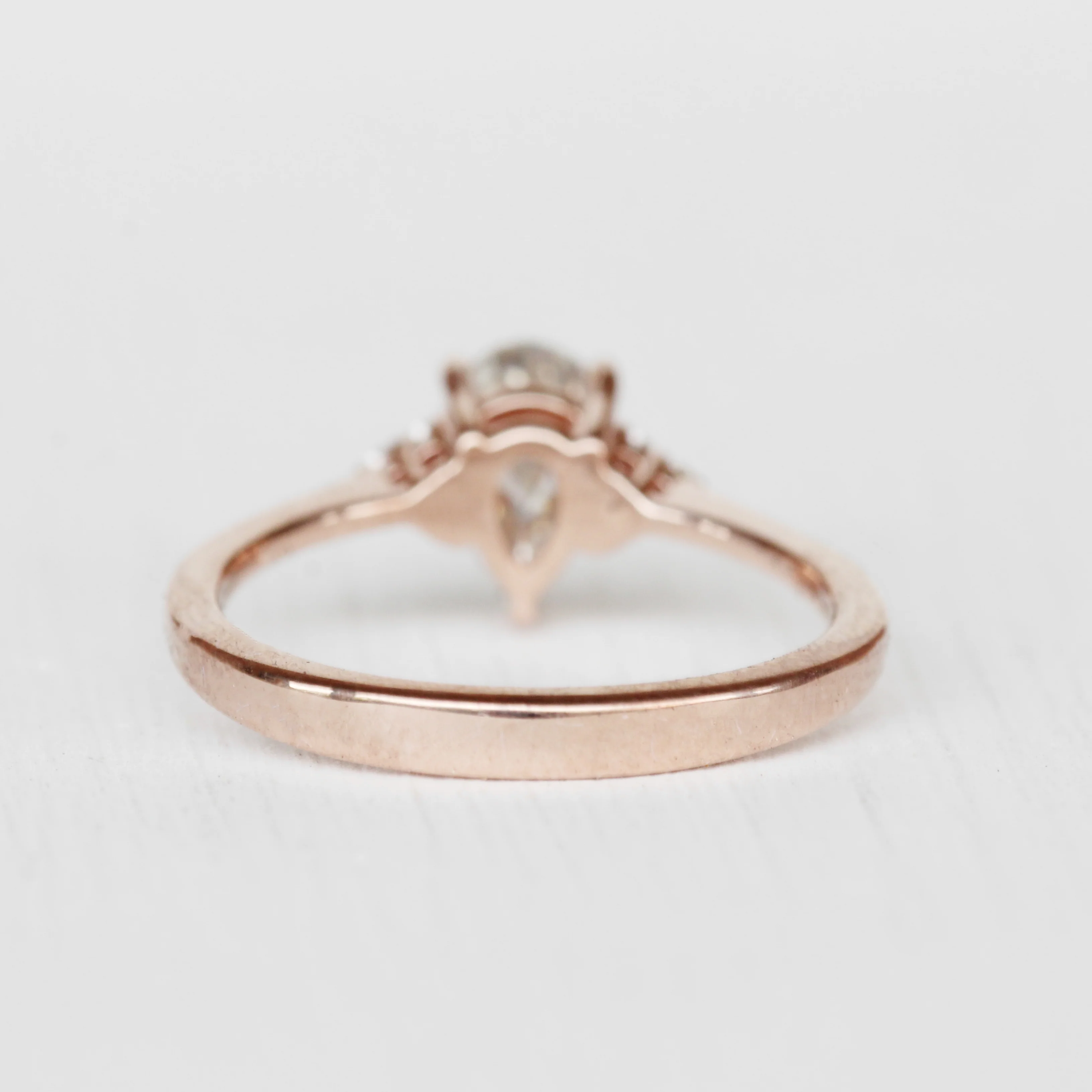 Imogene Ring with a Pear Moissanite and White Accent Diamonds - Made to Order - Image 3