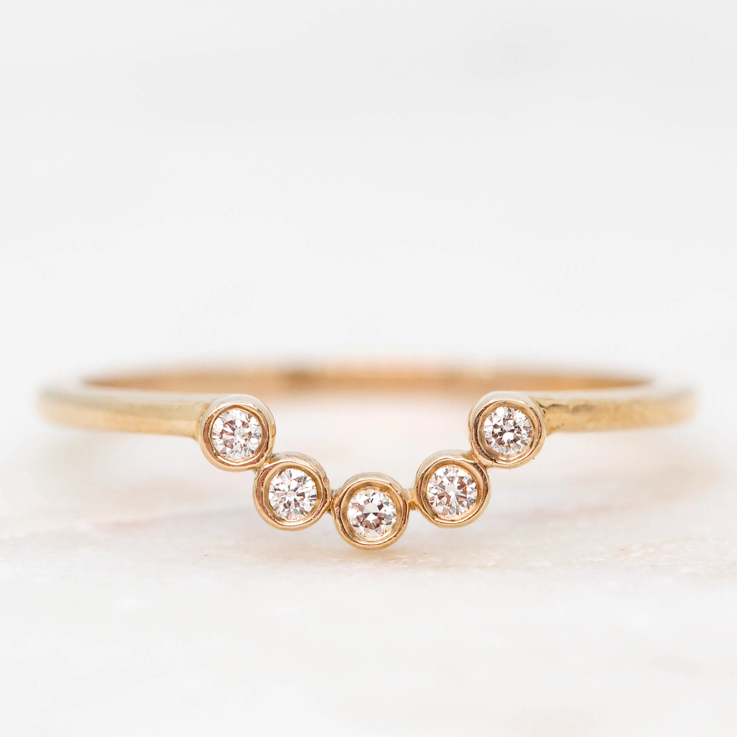 Rose Cut Salt and Pepper Diamond Bezel Ring Set in 14k Champagne Gold - Ready to Ship - Image 10