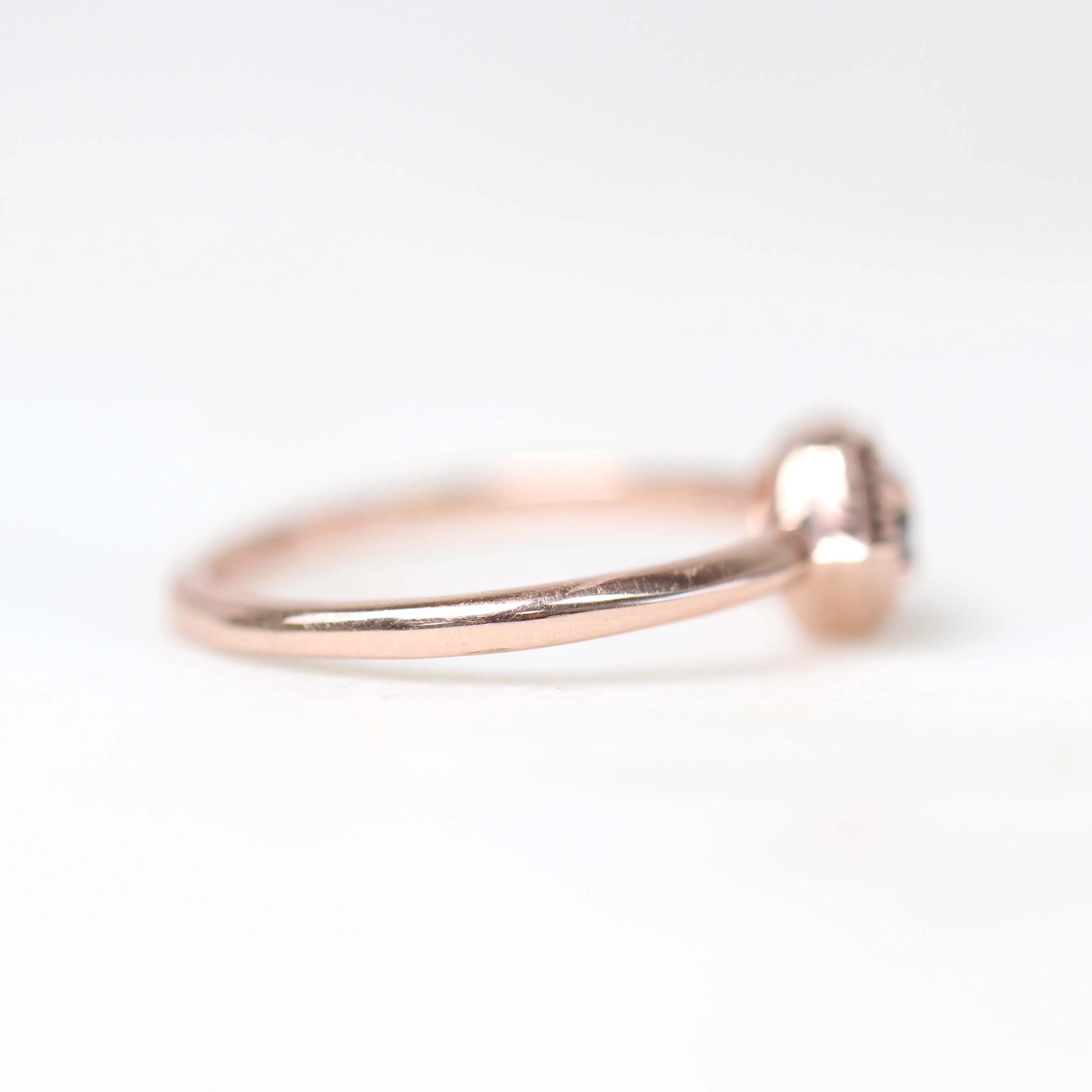 Melissa Ring with a 0.26 Carat Round Salt and Pepper Diamond in 10k Rose Gold - Ready to Size and Ship - Image 5