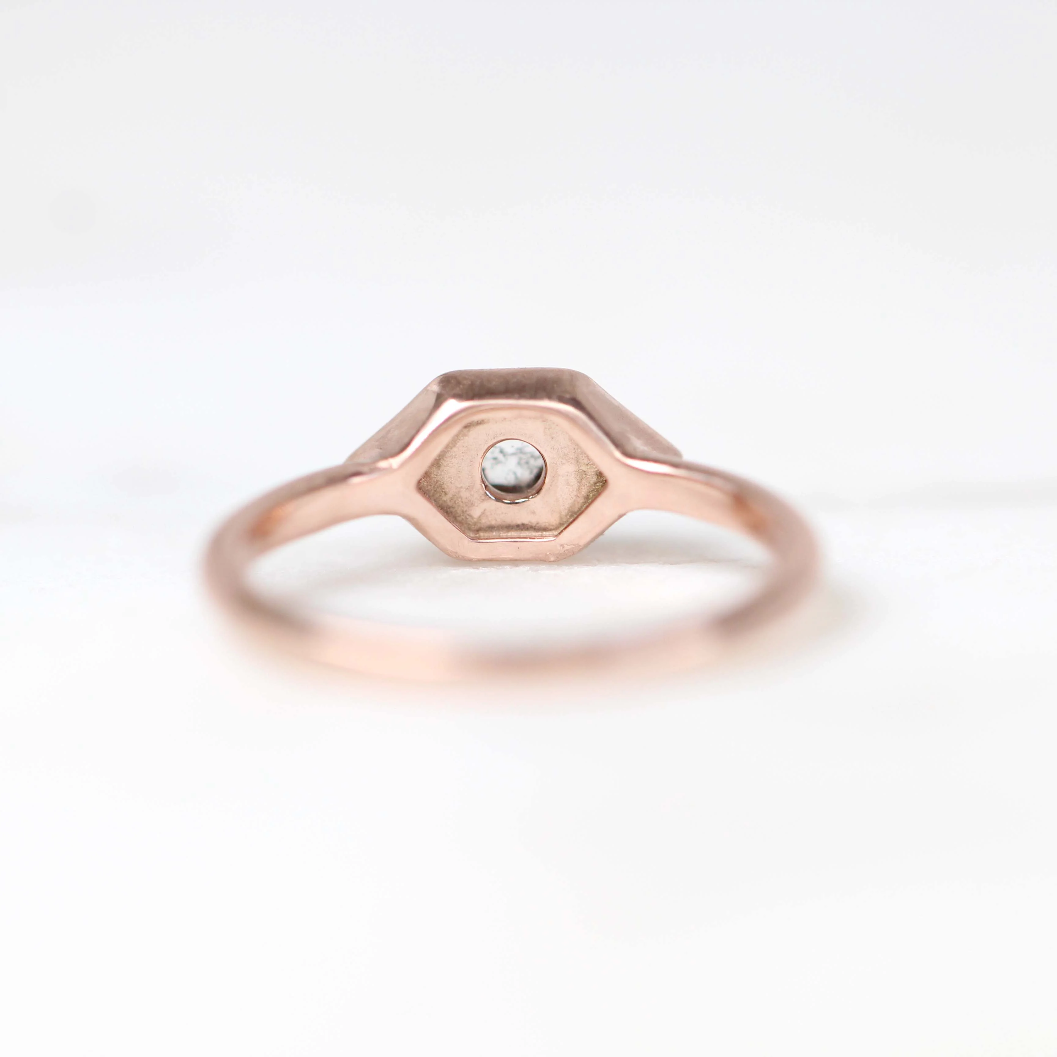 Melissa Ring with a 0.26 Carat Round Salt and Pepper Diamond in 10k Rose Gold - Ready to Size and Ship - Image 6