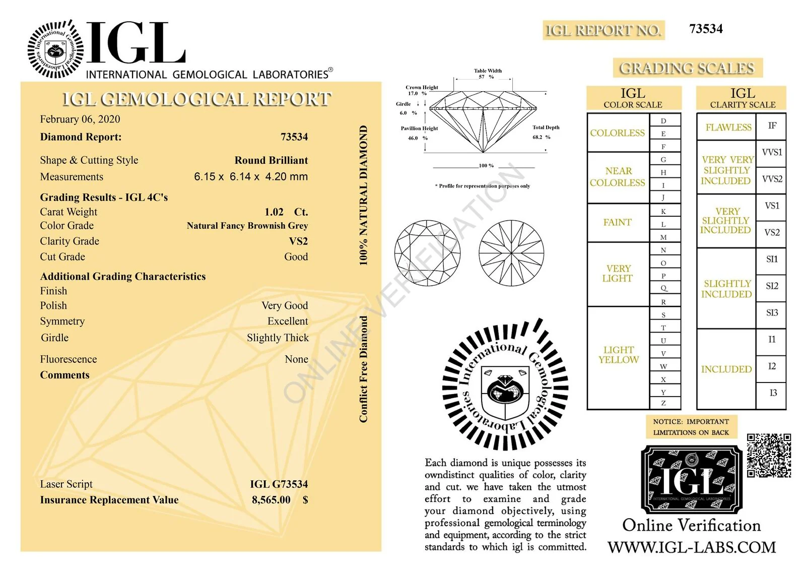 Minnie Ring with a 1.02 Carat Round Certified Diamond and White Accent Diamonds in 10k Rose Gold - Ready to Size and Ship - Image 9
