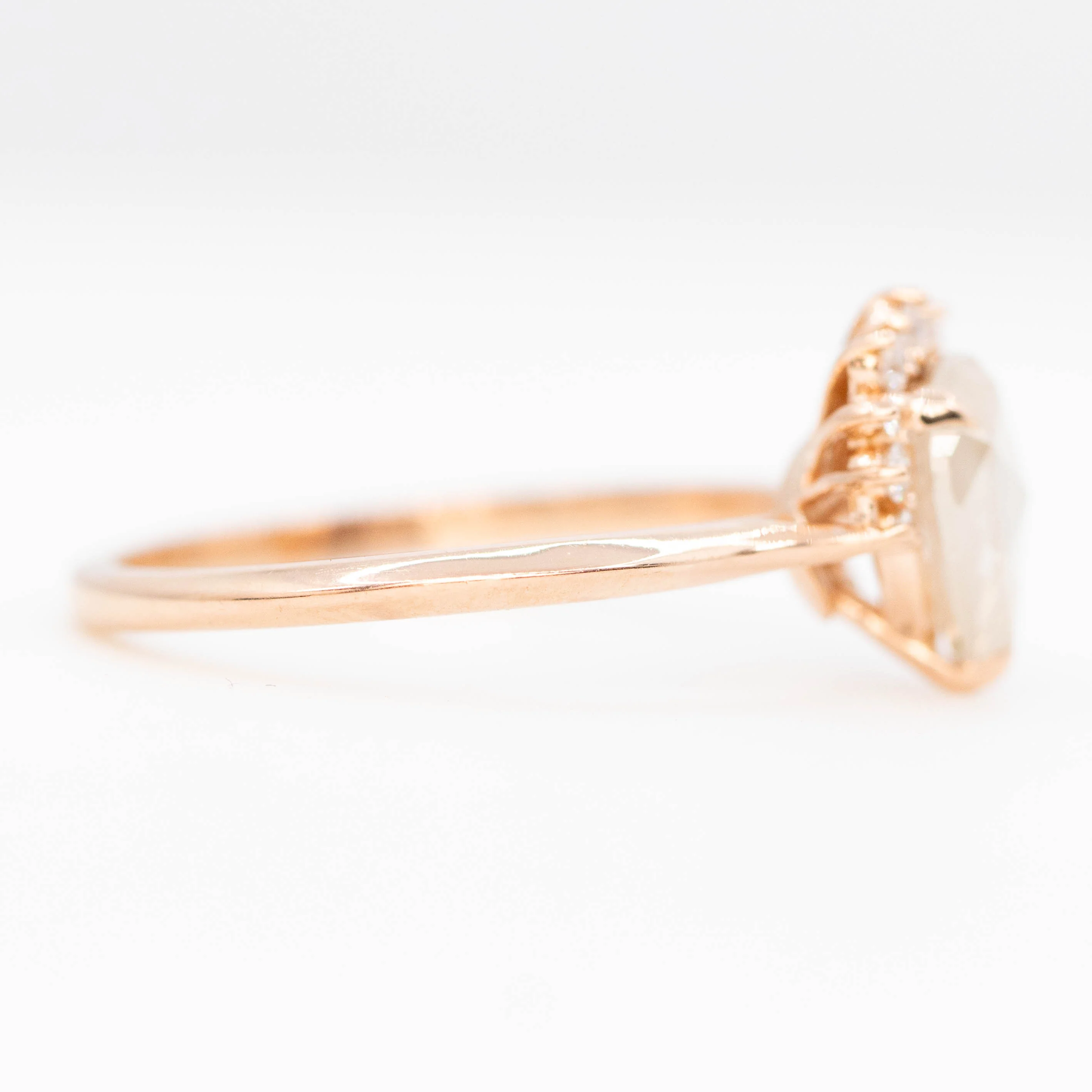 Nadine Ring with a 1.07 Carat Misty White Pear Diamond and White Accent Diamonds in 14k Rose Gold - Ready to Size and Ship - Image 5