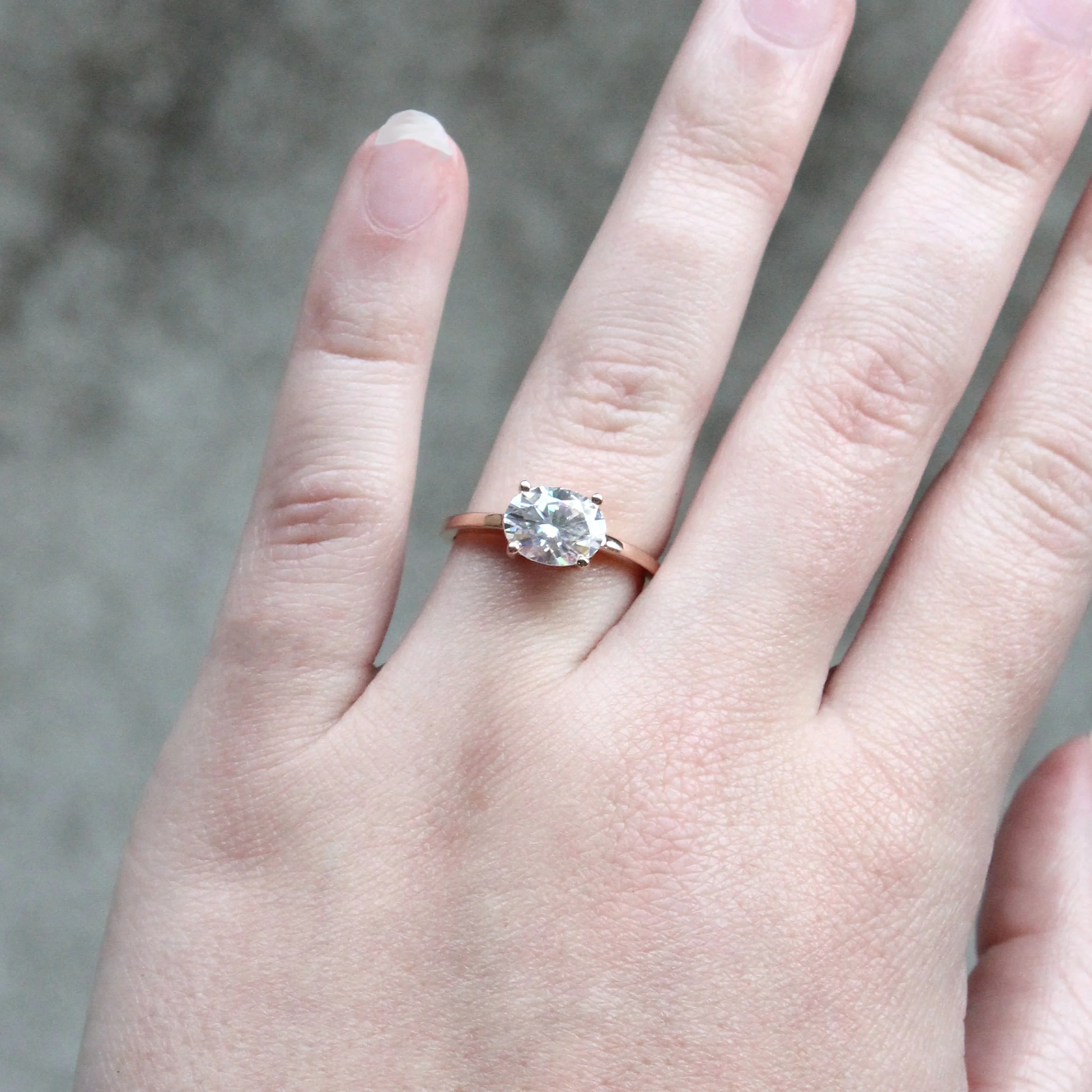 Ruthie Ring with an Oval Moissanite - Made to Order - Image 3