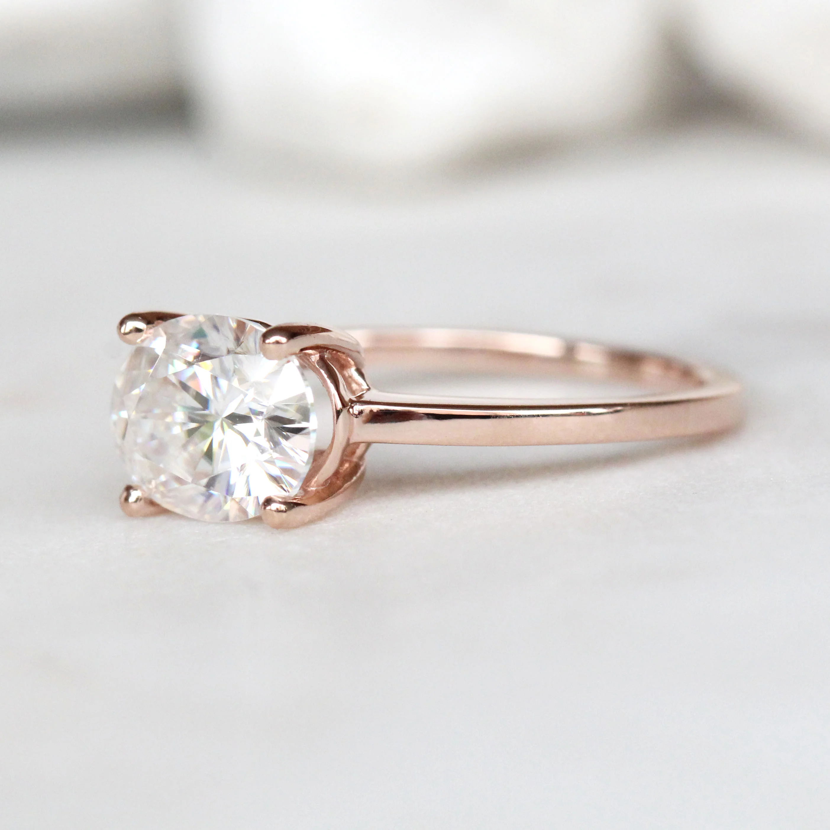 Ruthie Ring with an Oval Moissanite - Made to Order - Image 4