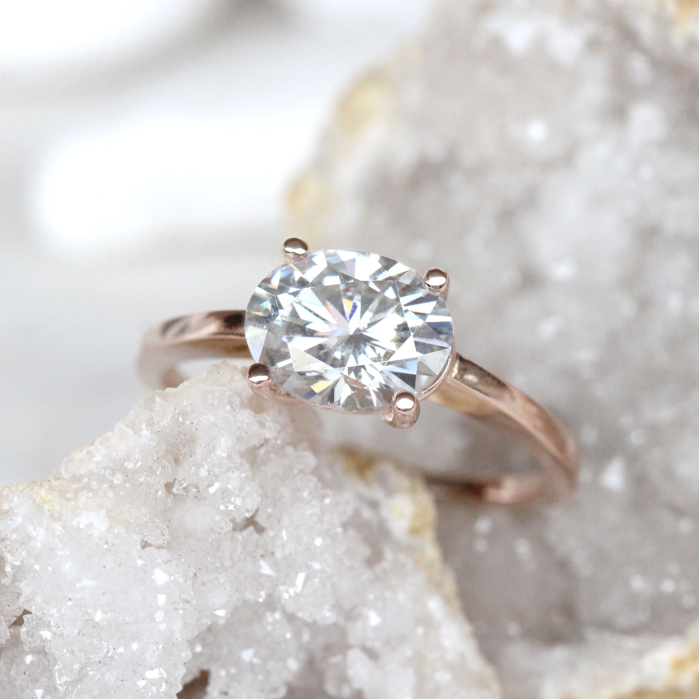 Ruthie Ring with an Oval Moissanite - Made to Order - Image 7