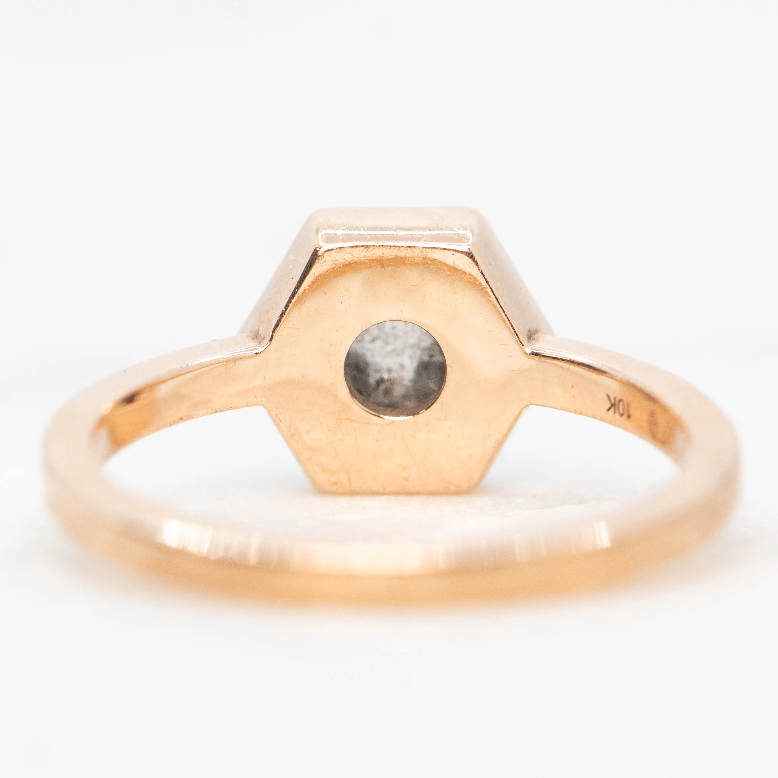 Rhetta Ring with a 0.70 Carat Gray Salt and Pepper Diamond in 10k Rose Gold - Ready to Size and Ship - Image 6