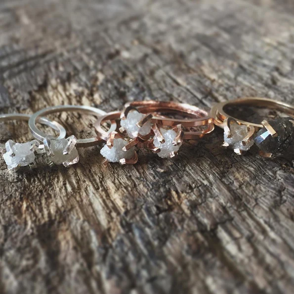 Rough Diamond Solitaire Ring - Made to Order - Image 10